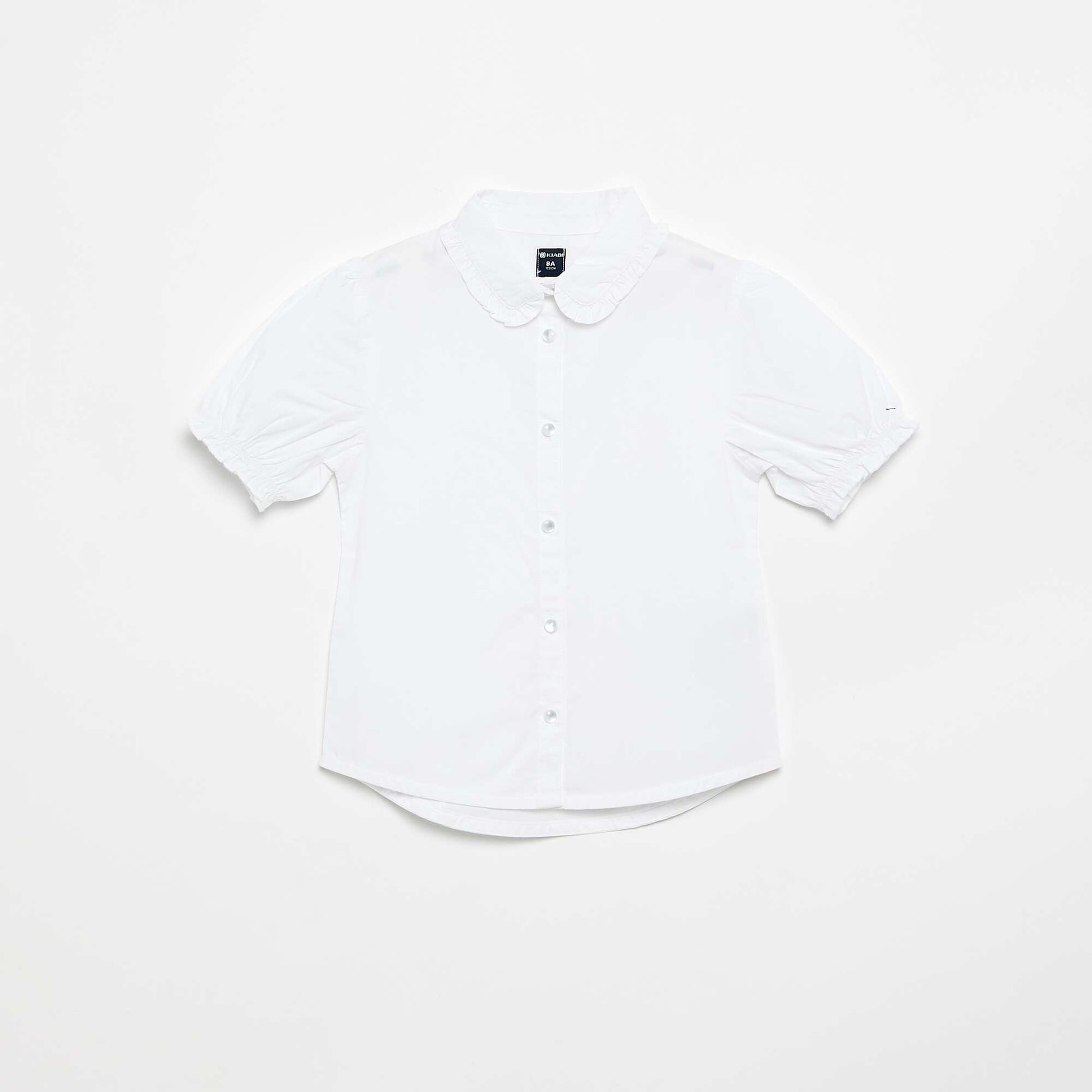 Short-sleeved blouse with Peter Pan collar WHITE
