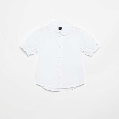 Short-sleeved blouse with Peter Pan collar WHITE