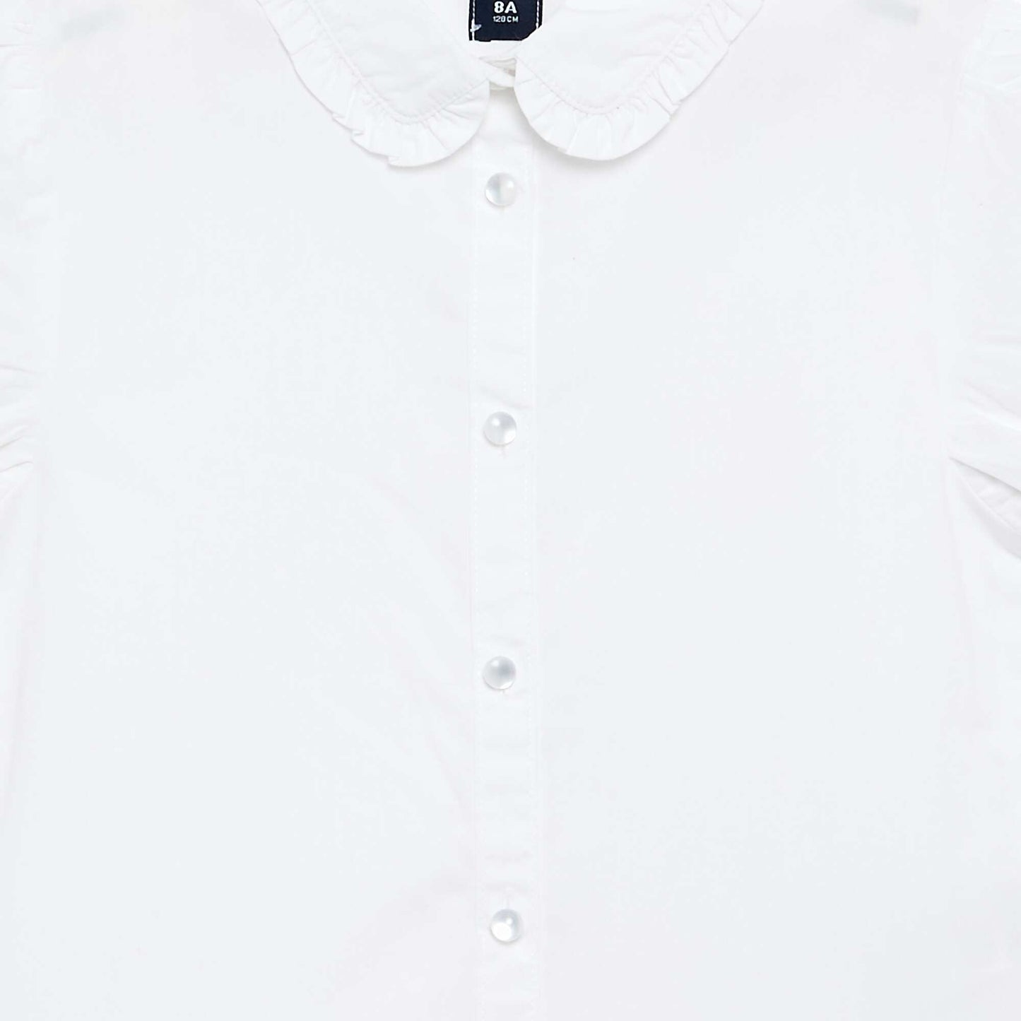 Short-sleeved blouse with Peter Pan collar WHITE