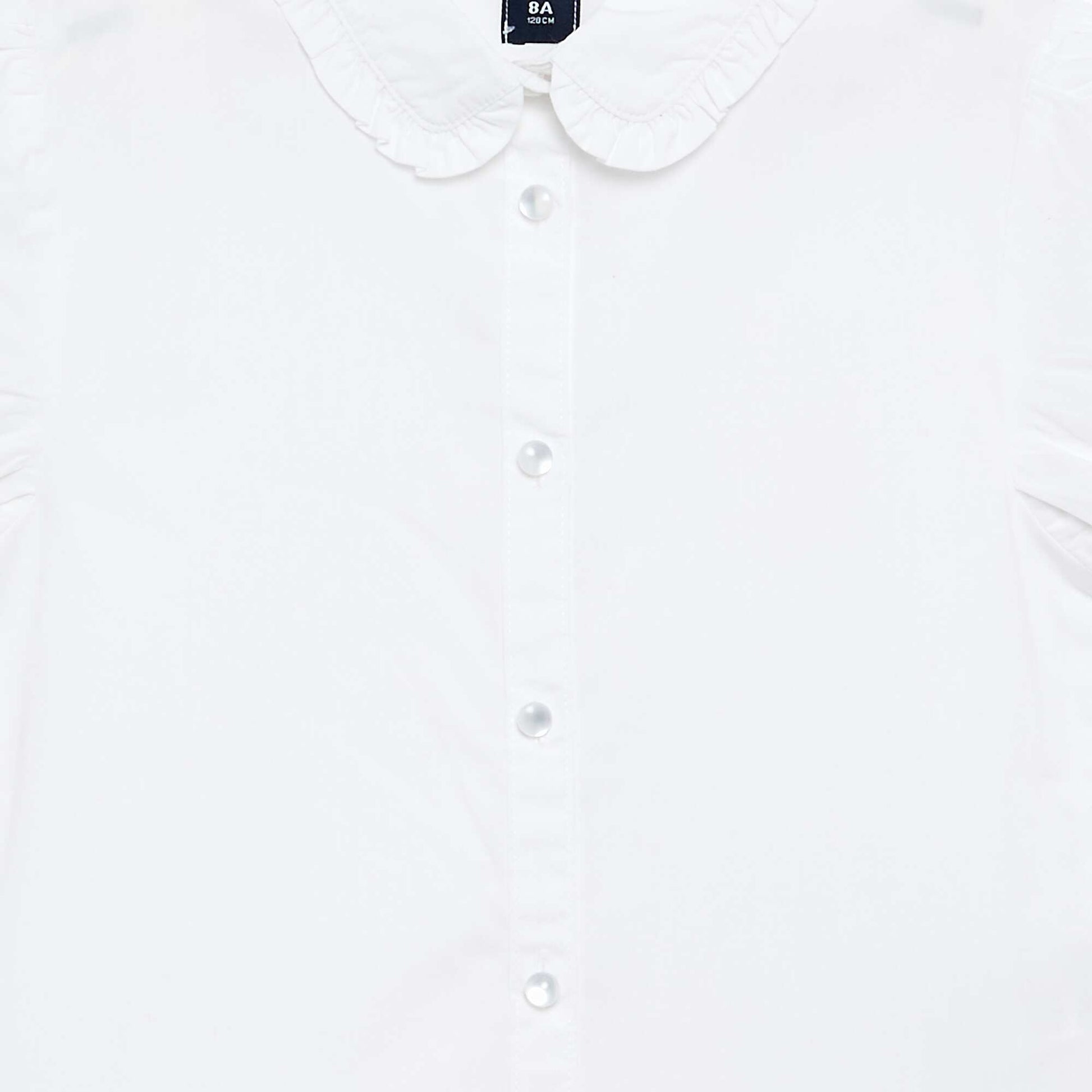 Short-sleeved blouse with Peter Pan collar WHITE