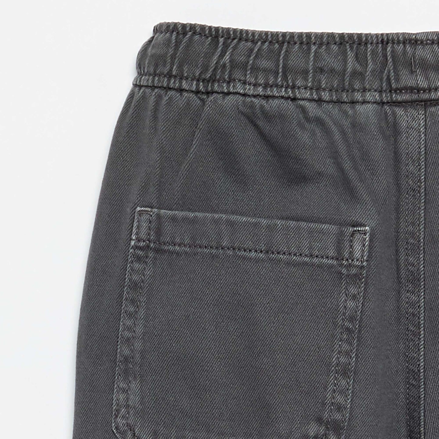 Relaxed Fit Trousers with Elasticated Waist GREY