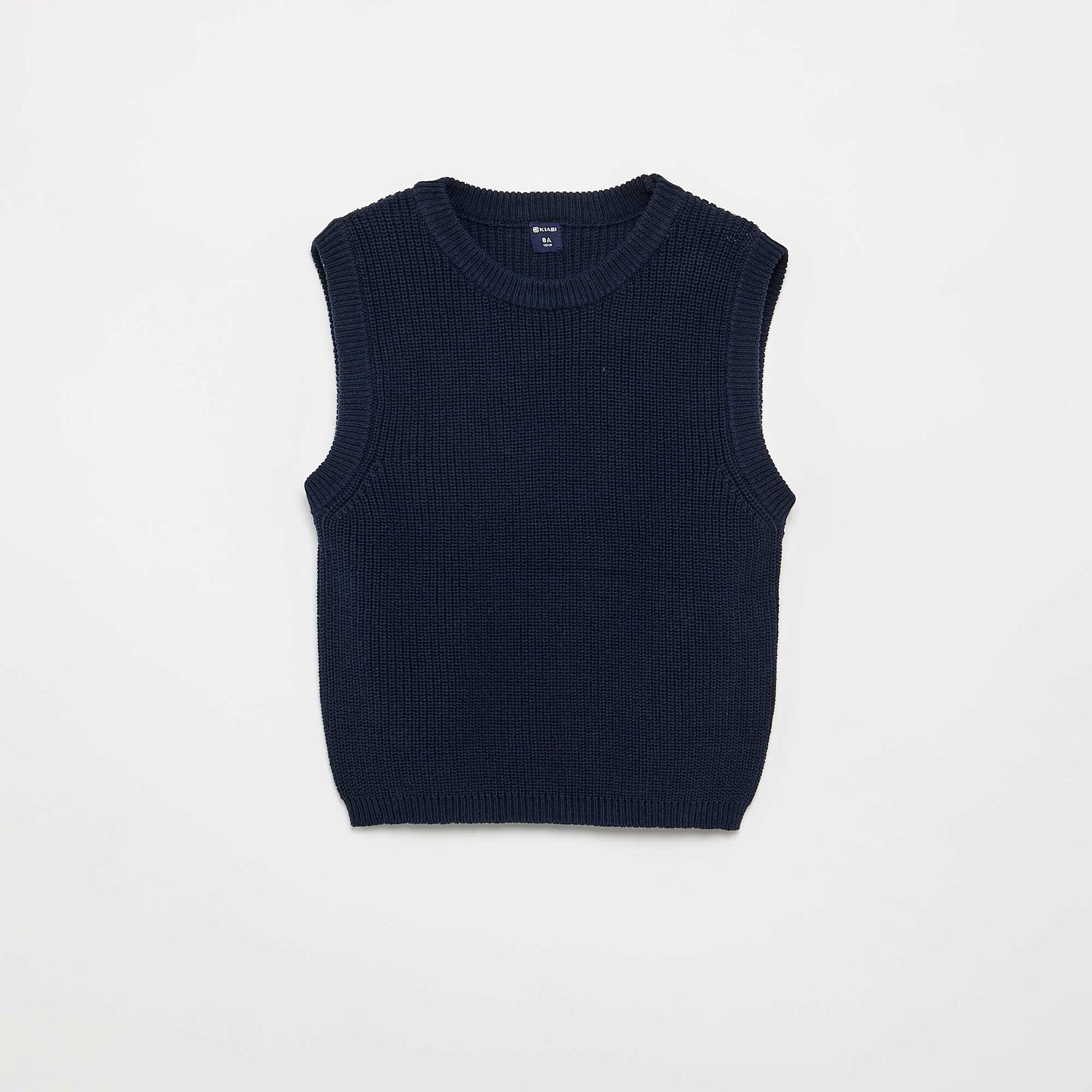 Knitted Sleeveless Sweater BLUE