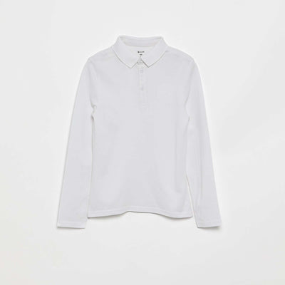 Long-sleeved polo shirt WHITE