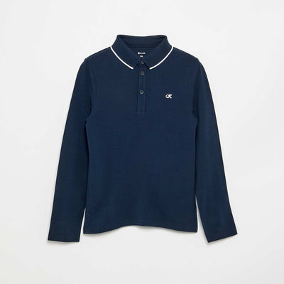 Long-sleeved polo shirt BLUE