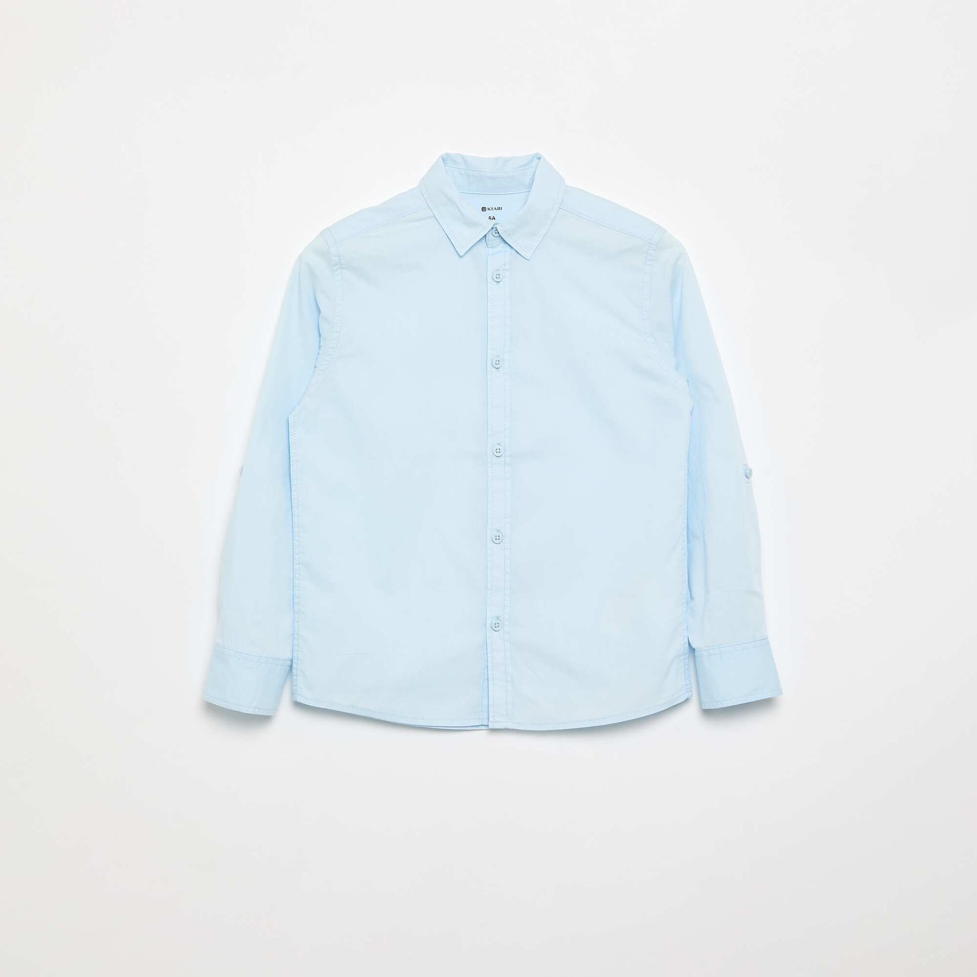 Solid long-sleeved shirt BLUE