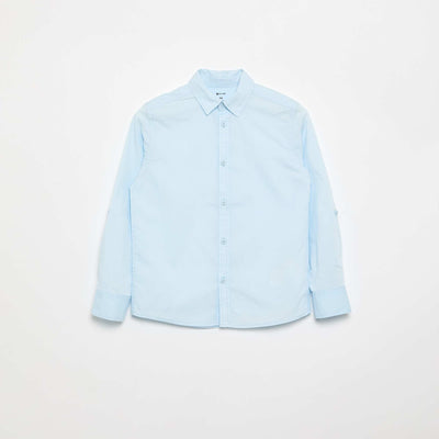 Solid long-sleeved shirt BLUE