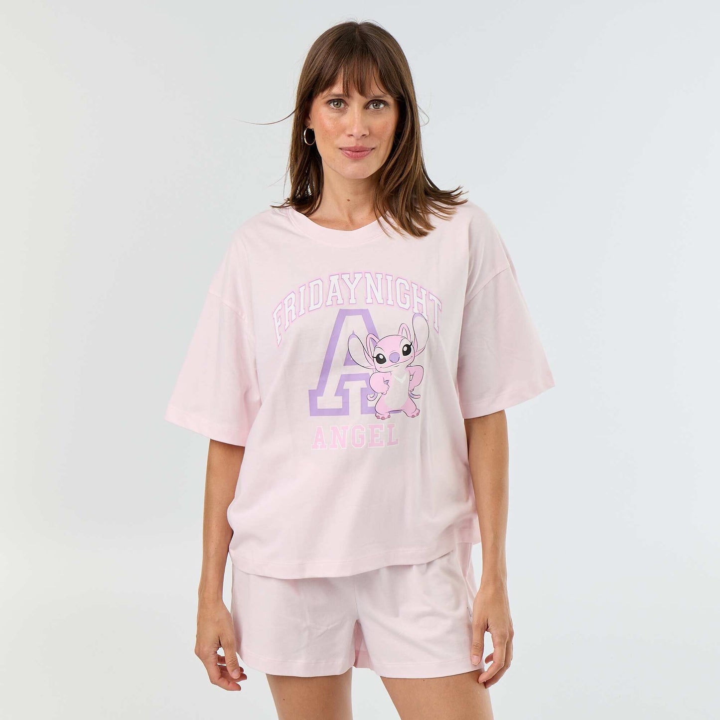 'Angel' Short Pajama Set - 2-Piece PINK