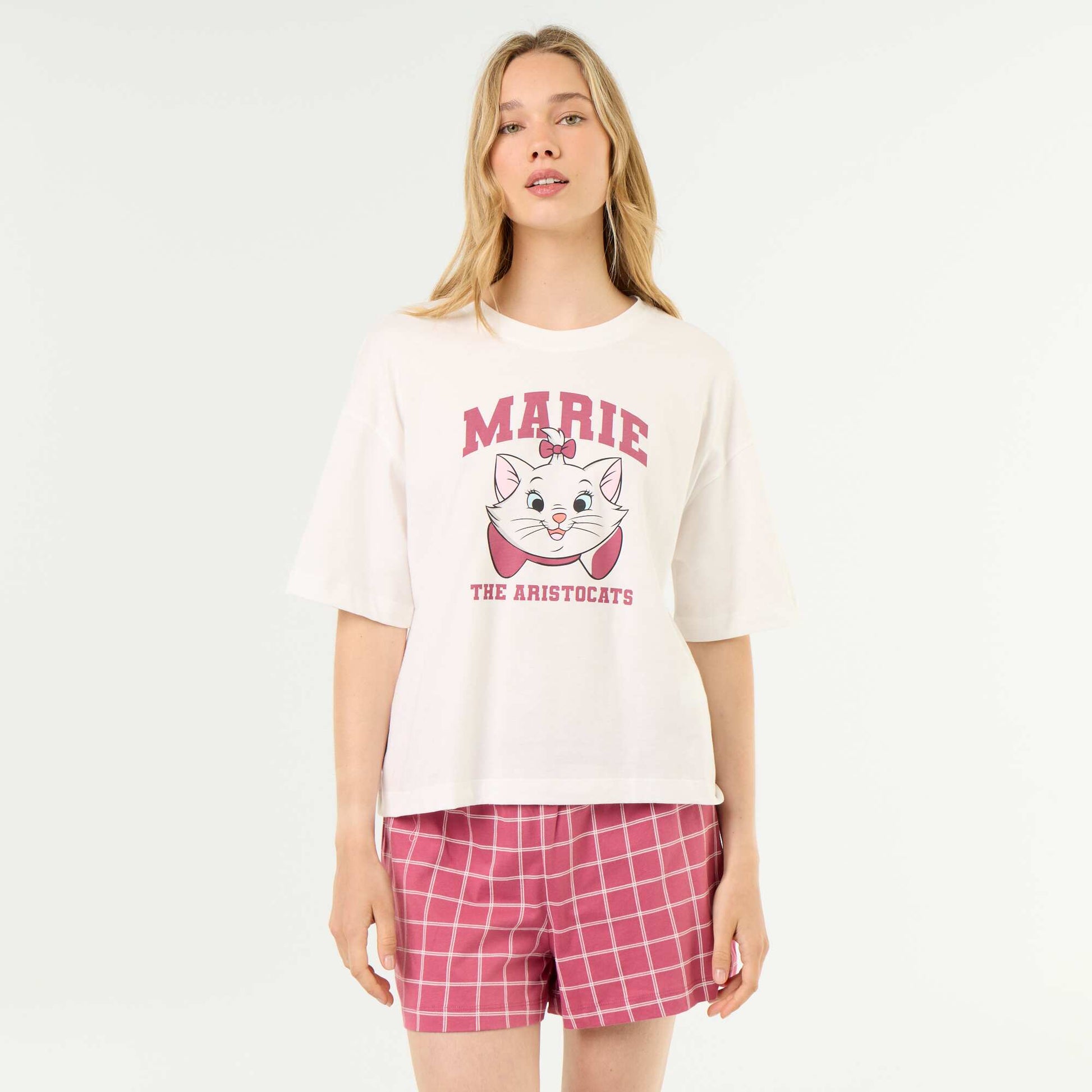'Marie' Short Pajama Set - 2 Pieces WHITE