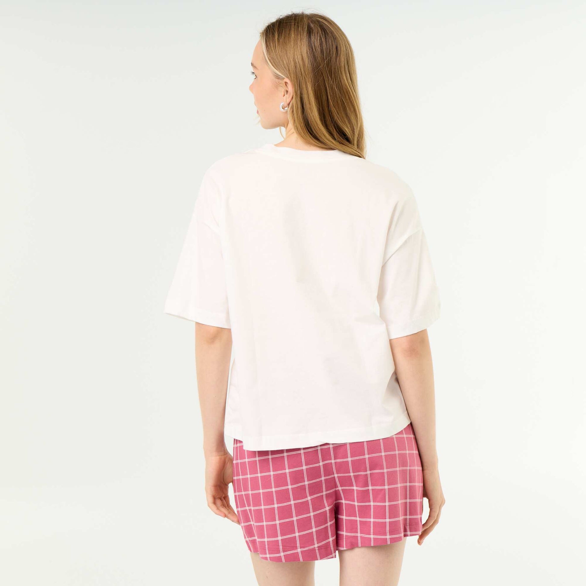 'Marie' Short Pajama Set - 2 Pieces WHITE
