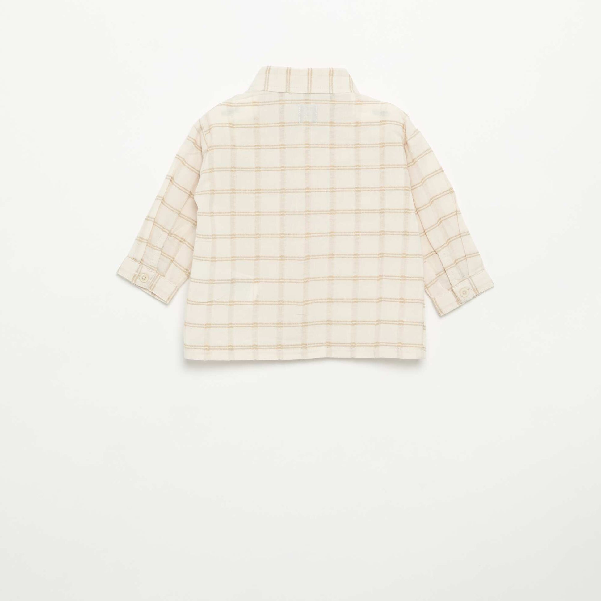 Striped long-sleeved shirt BEIGE