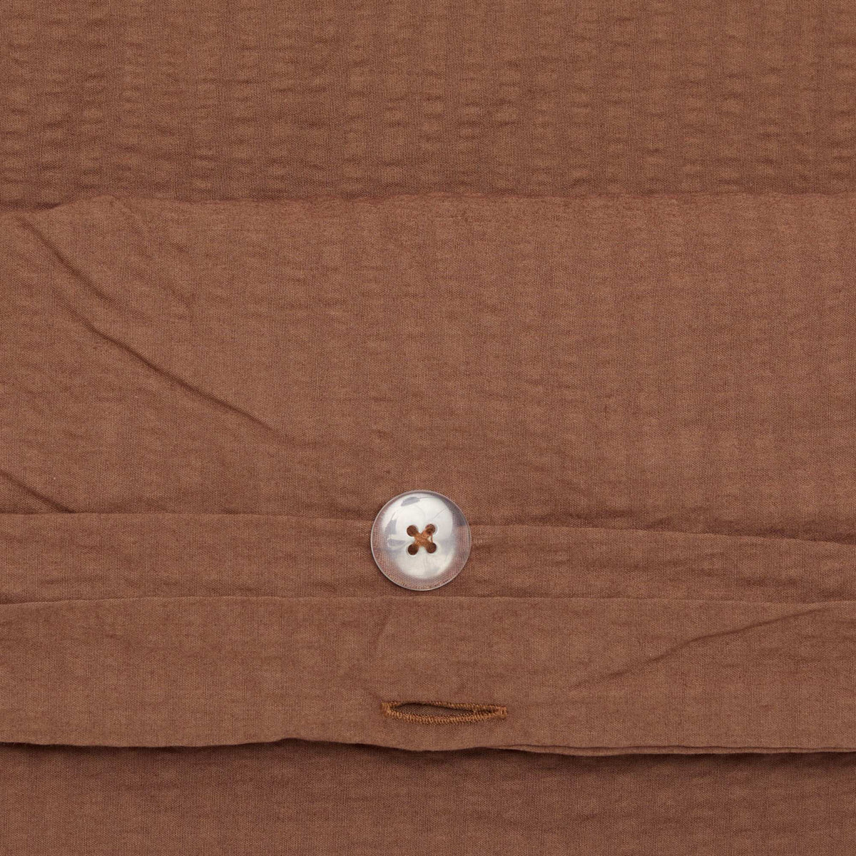 Seersucker Double Duvet Cover Set 240 x 220 cm BROWN