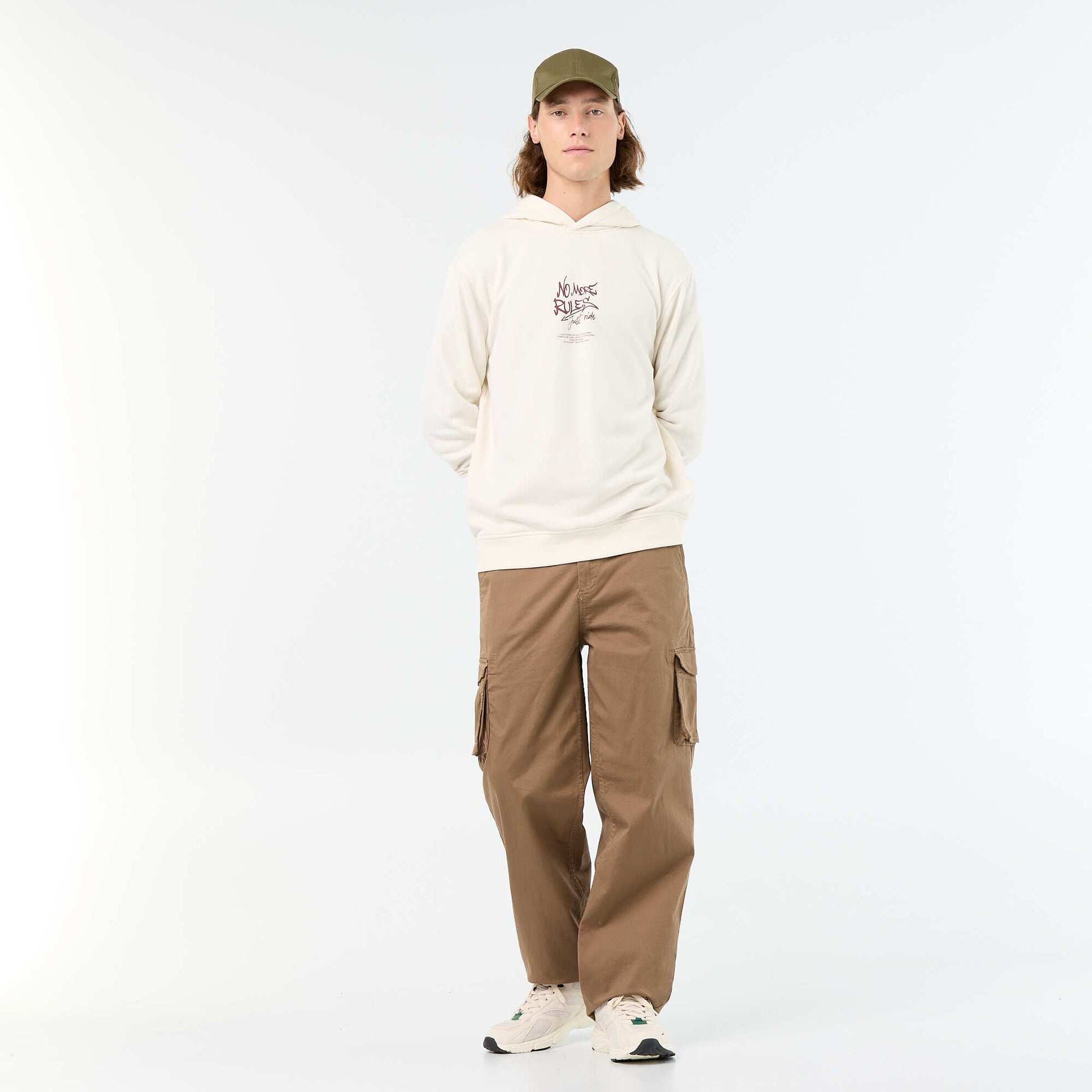 Lightweight Printed French Terry Sweatshirt WHITE