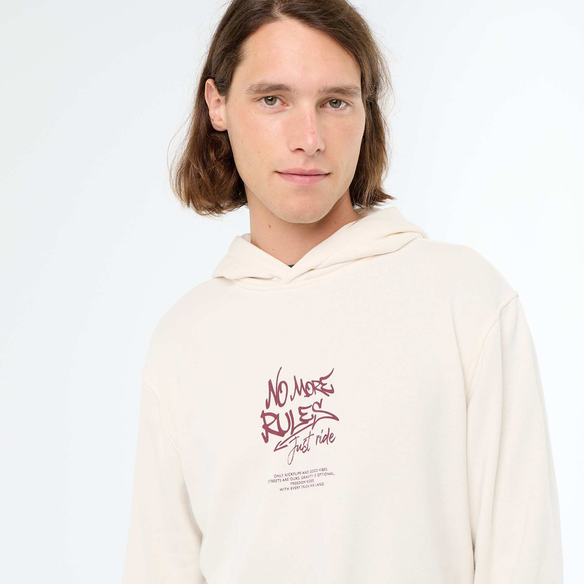 Lightweight Printed French Terry Sweatshirt WHITE