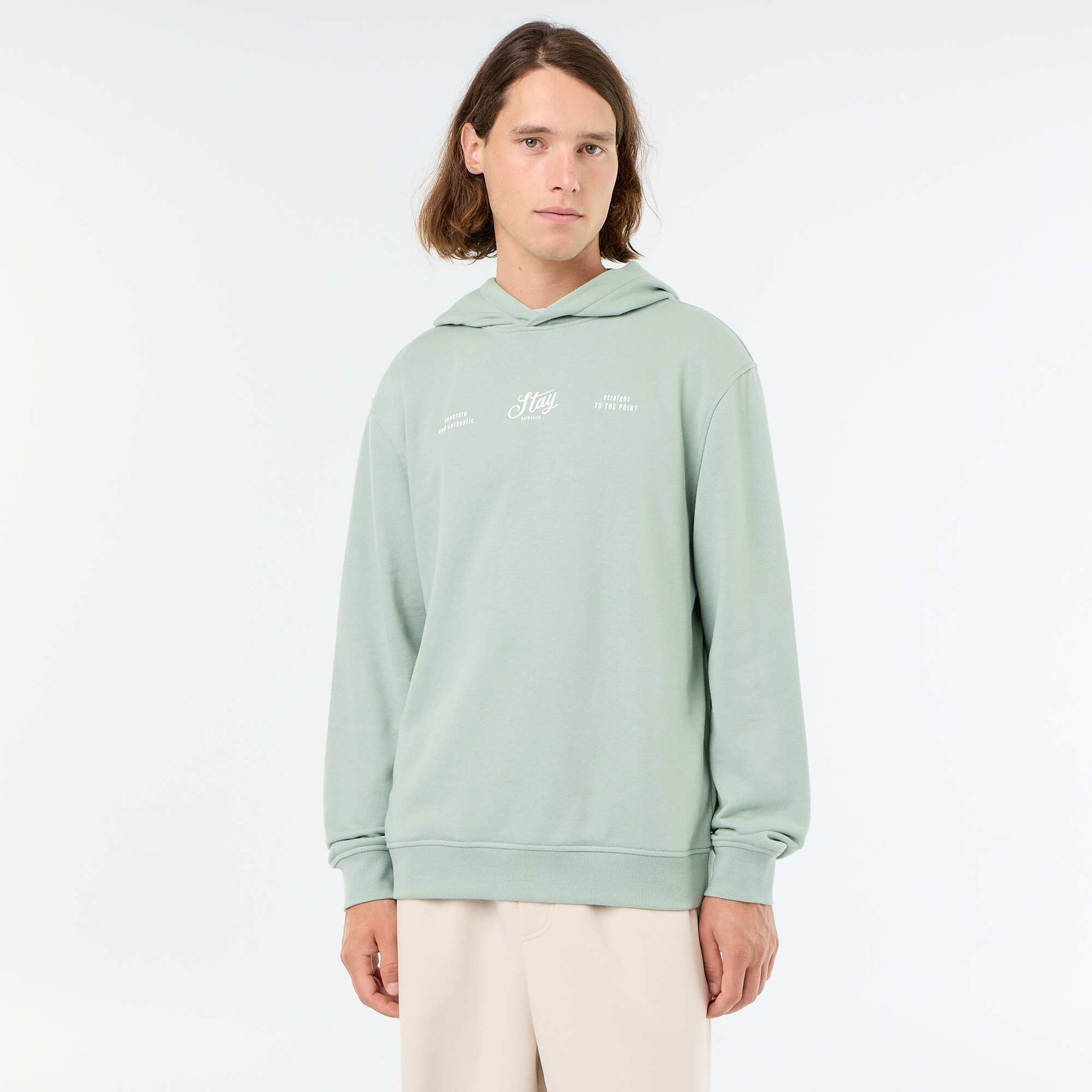Lightweight Printed French Terry Sweatshirt GREEN