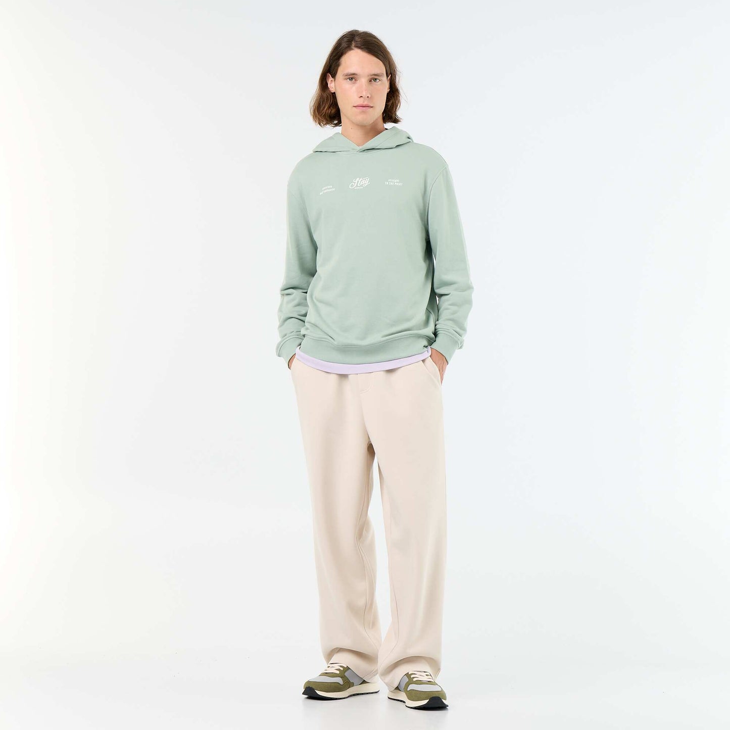 Lightweight Printed French Terry Sweatshirt GREEN
