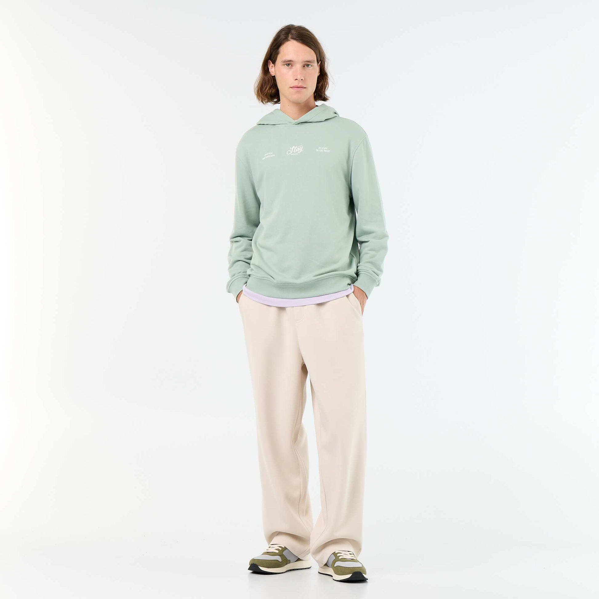 Lightweight Printed French Terry Sweatshirt GREEN