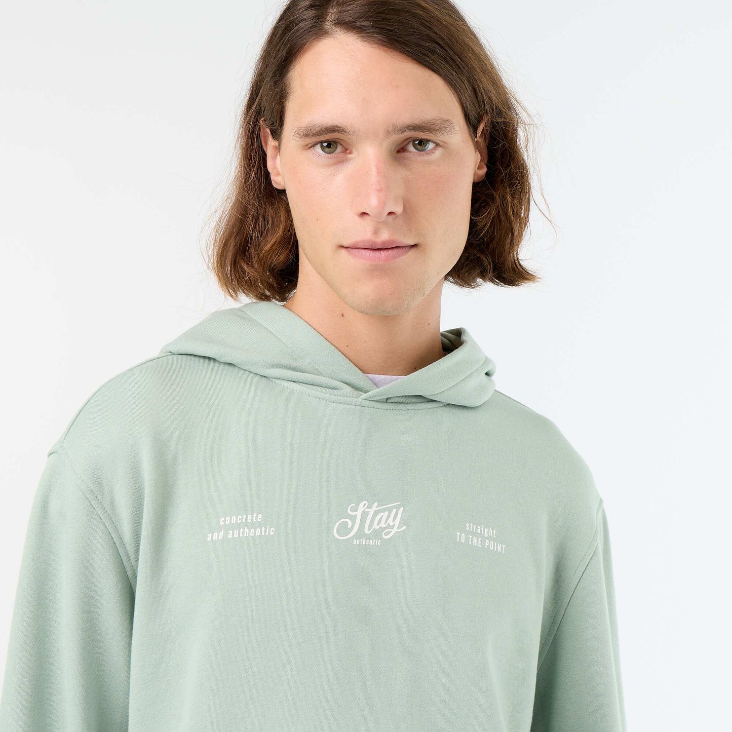 Lightweight Printed French Terry Sweatshirt GREEN