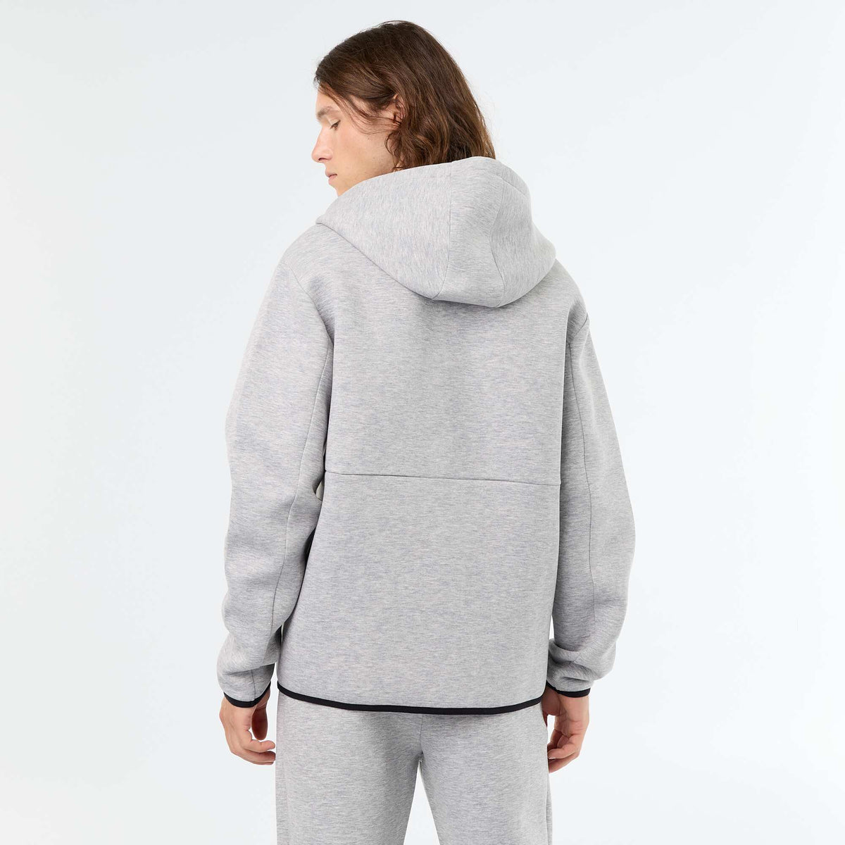 Neoprene-look hooded sweatshirt GREY