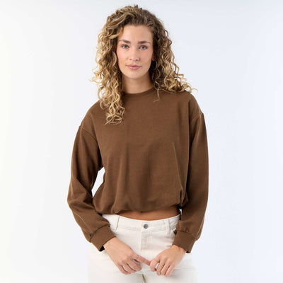 Balloon French Terry Sweatshirt BROWN