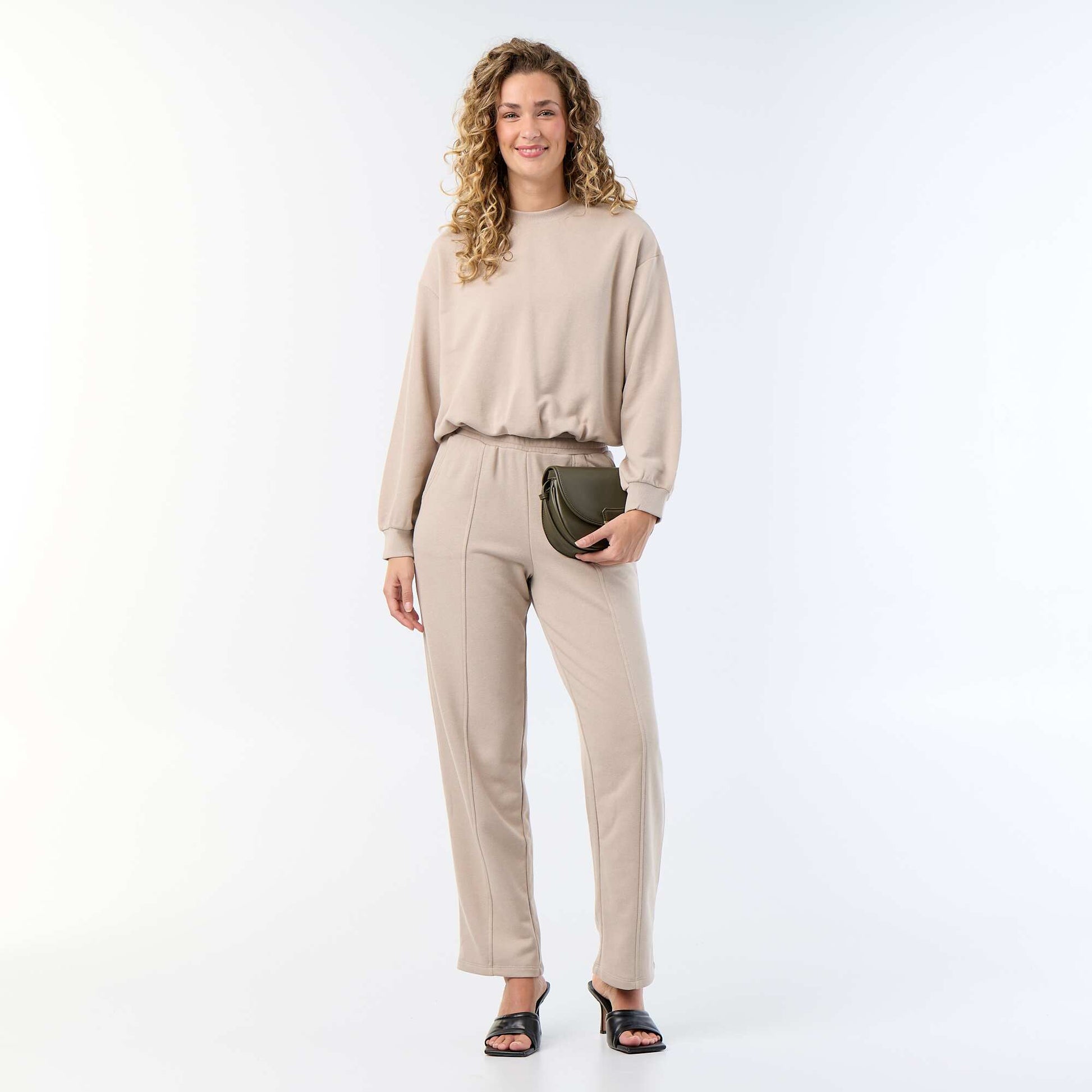 Balloon French Terry Sweatshirt BEIGE