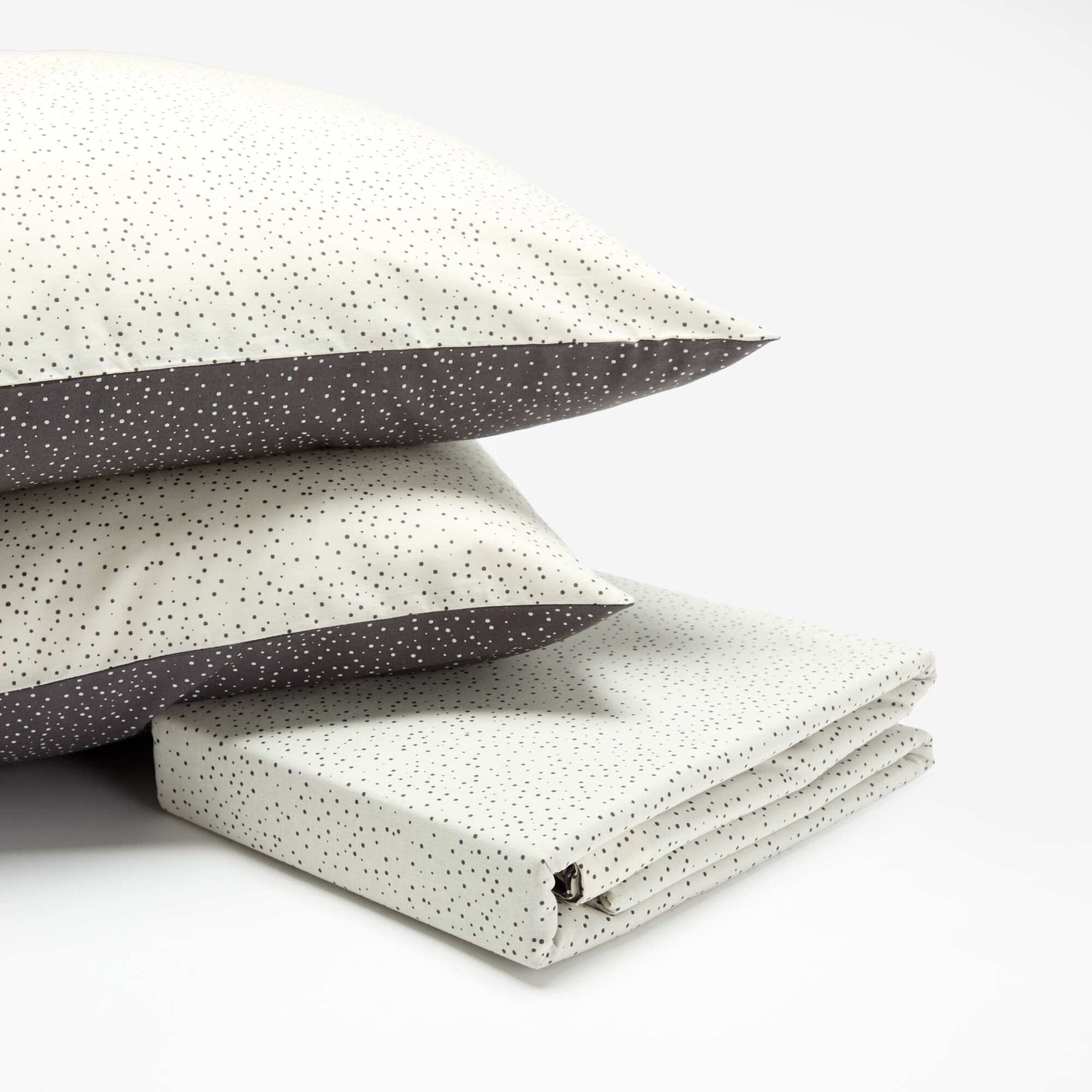 Polka Dot Duvet Cover Set for 2 People (240 x 220cm) - Kiabi Home GREY