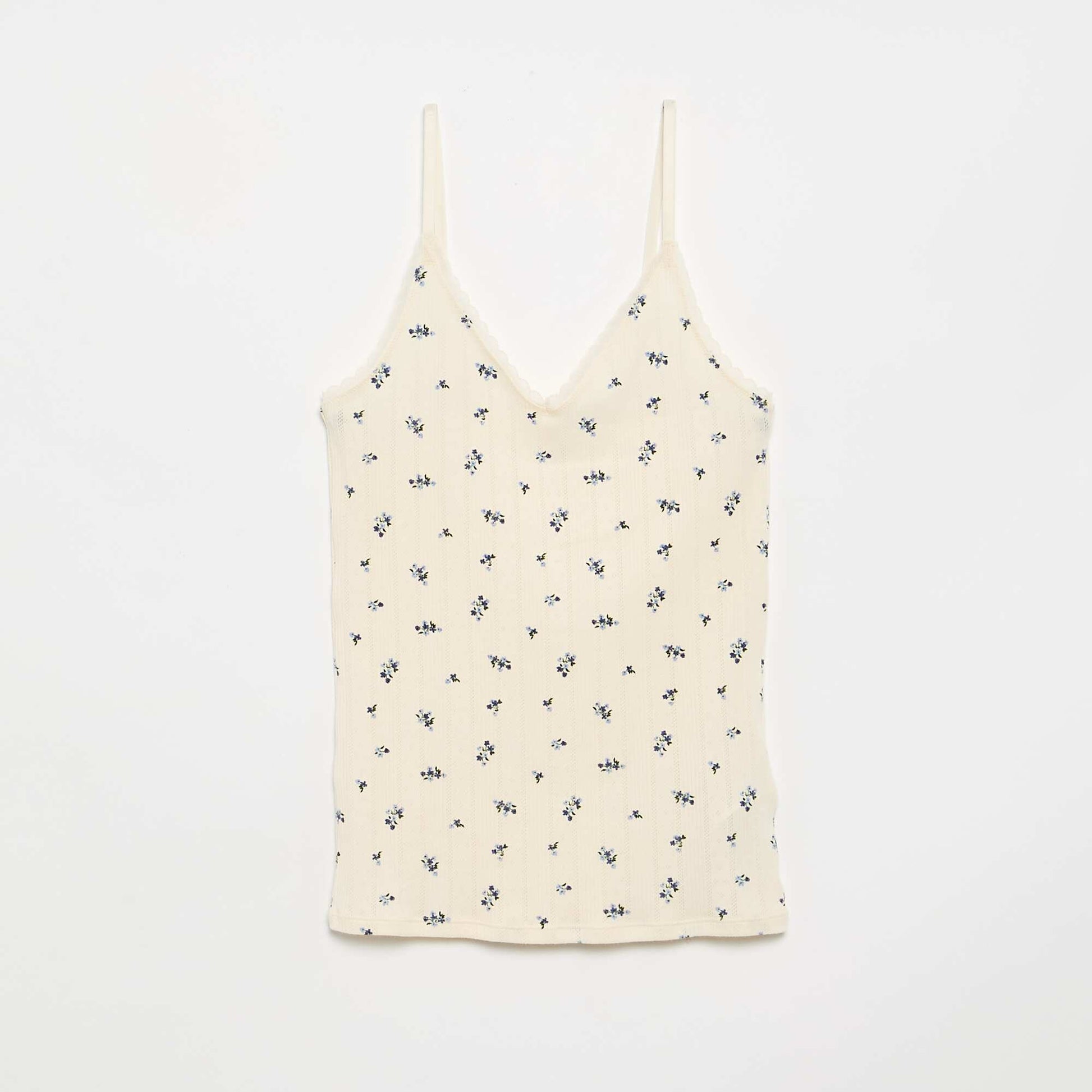 Pack of 2 Printed Pointelle Tank Tops WHITE