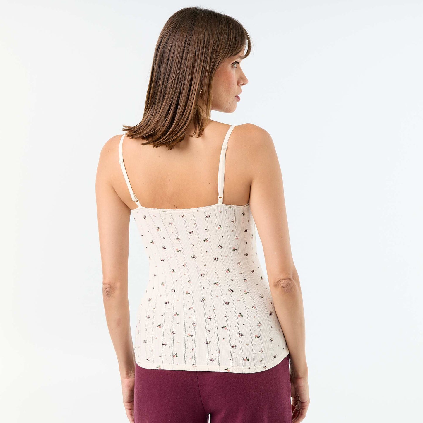 Pack of 2 Printed Pointelle Tank Tops WHITE