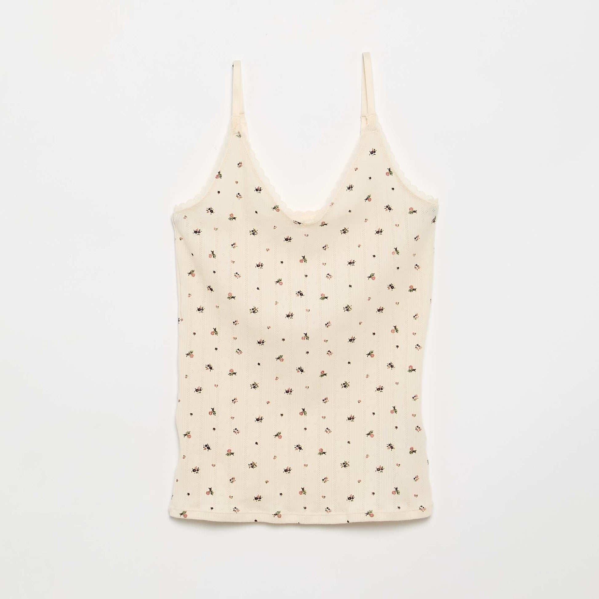 Pack of 2 Printed Pointelle Tank Tops WHITE