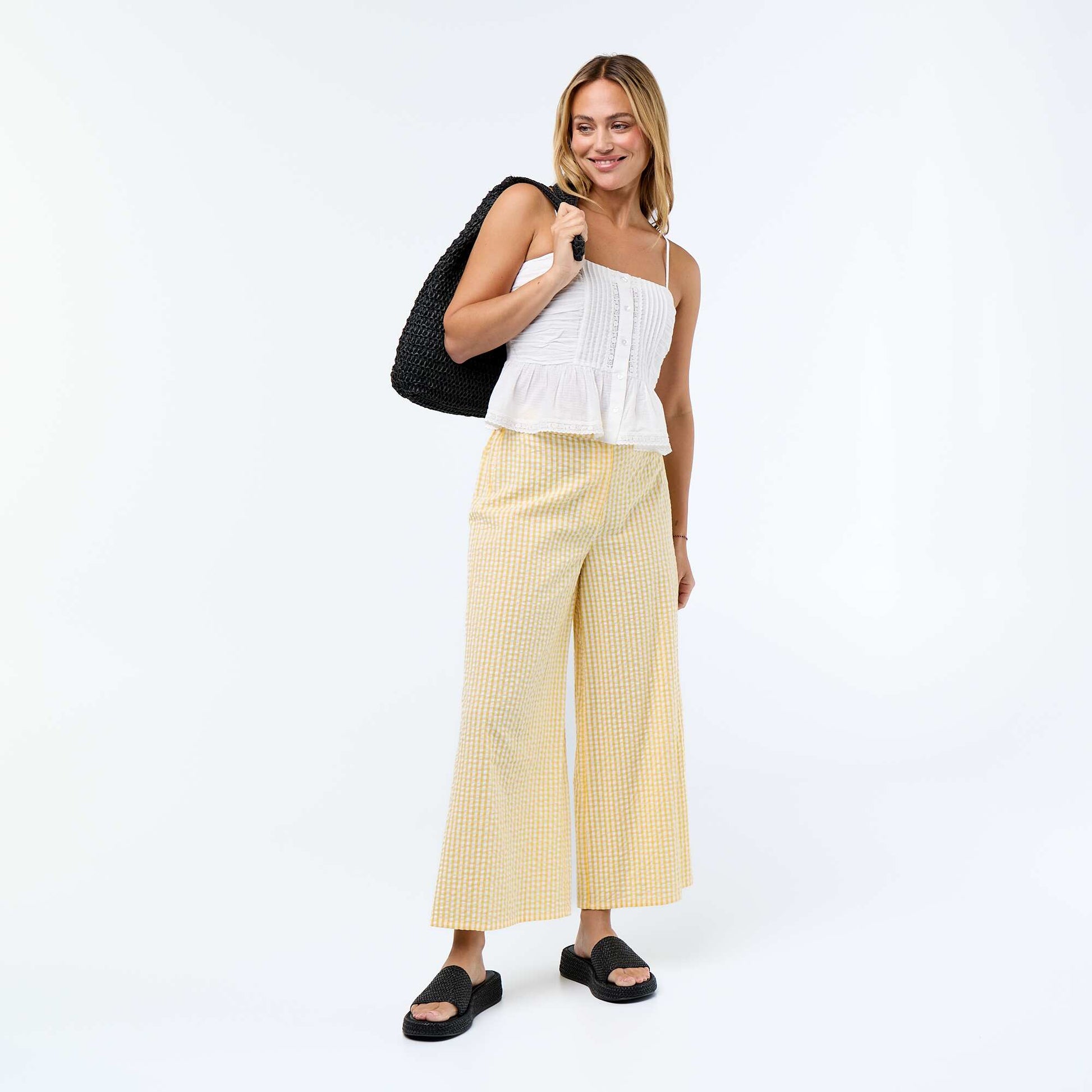 Cropped top with delicate straps WHITE