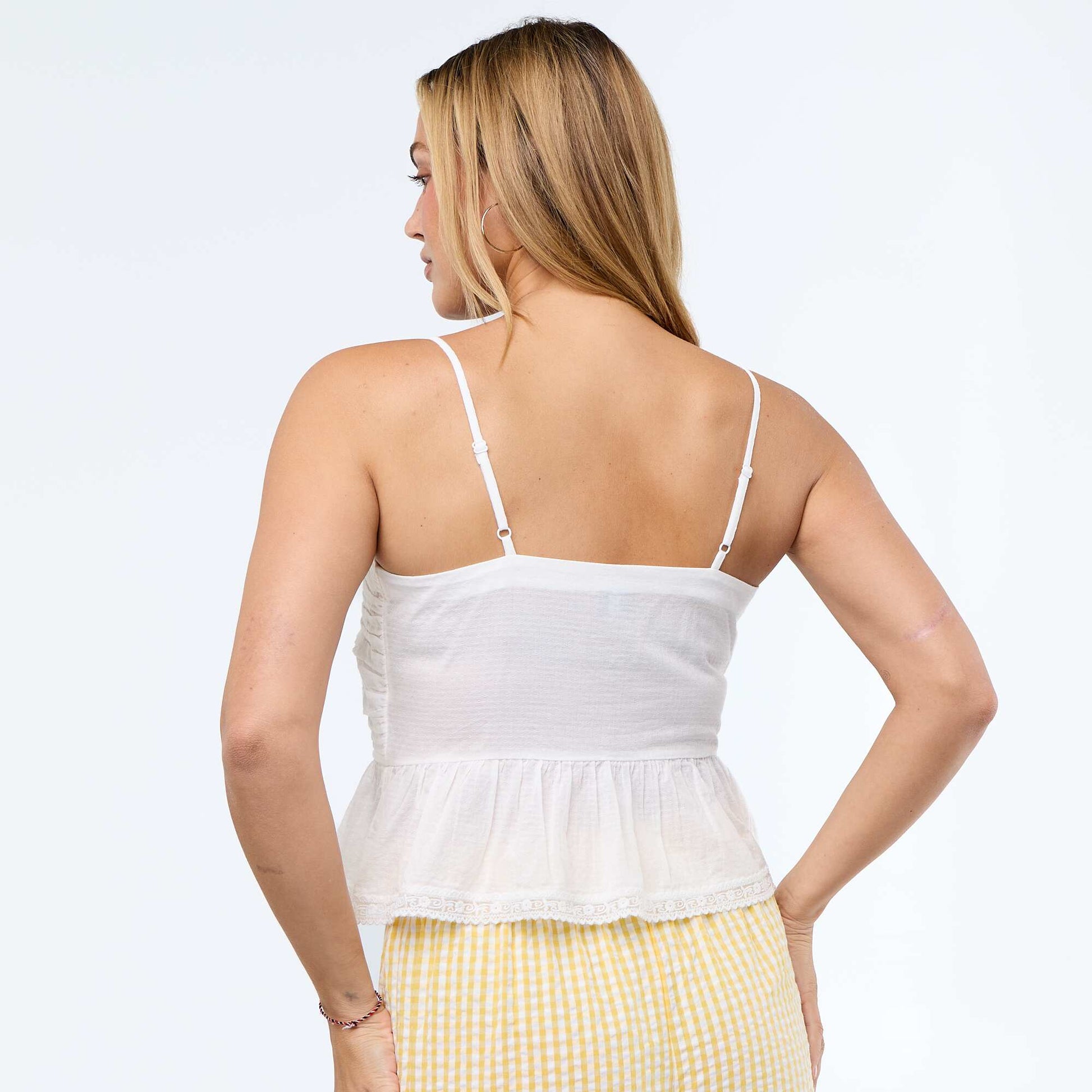 Cropped top with delicate straps WHITE