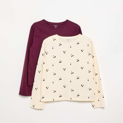 2-Pack Long-Sleeved T-shirts WHITE