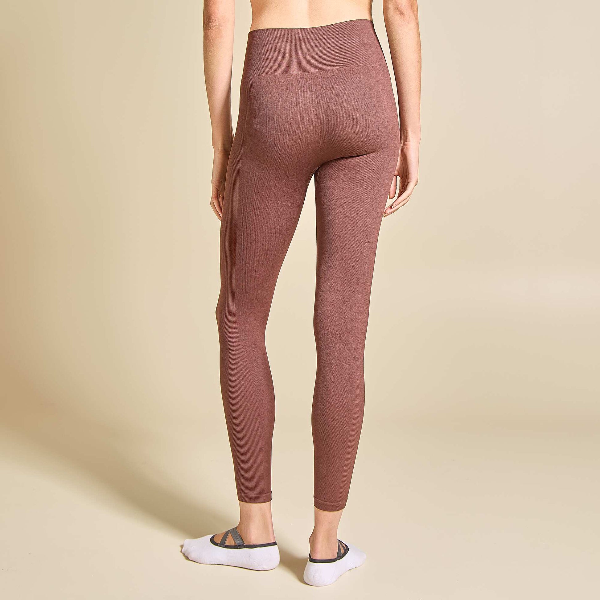 Ribbed Sports Leggings BROWN