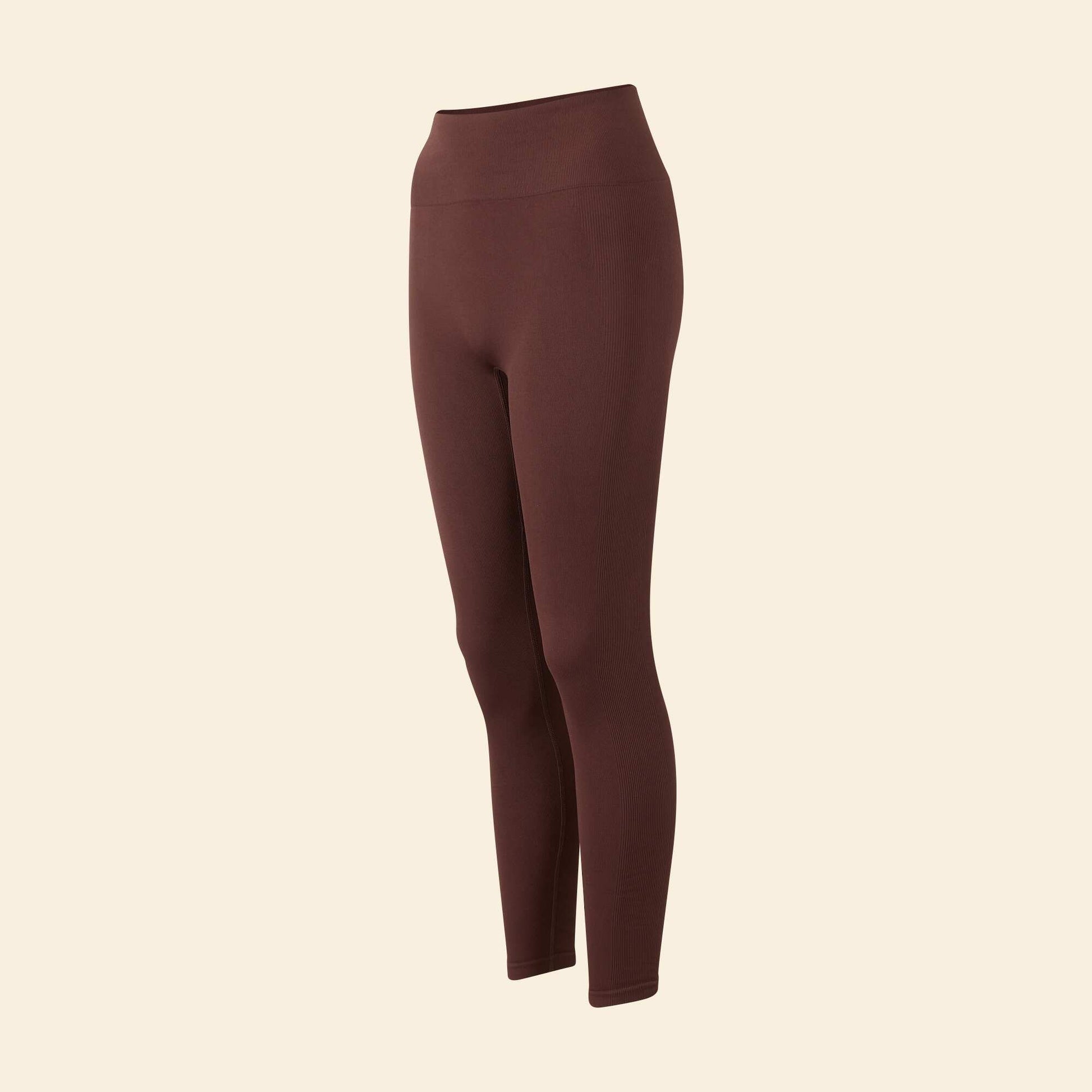 Ribbed Sports Leggings BROWN