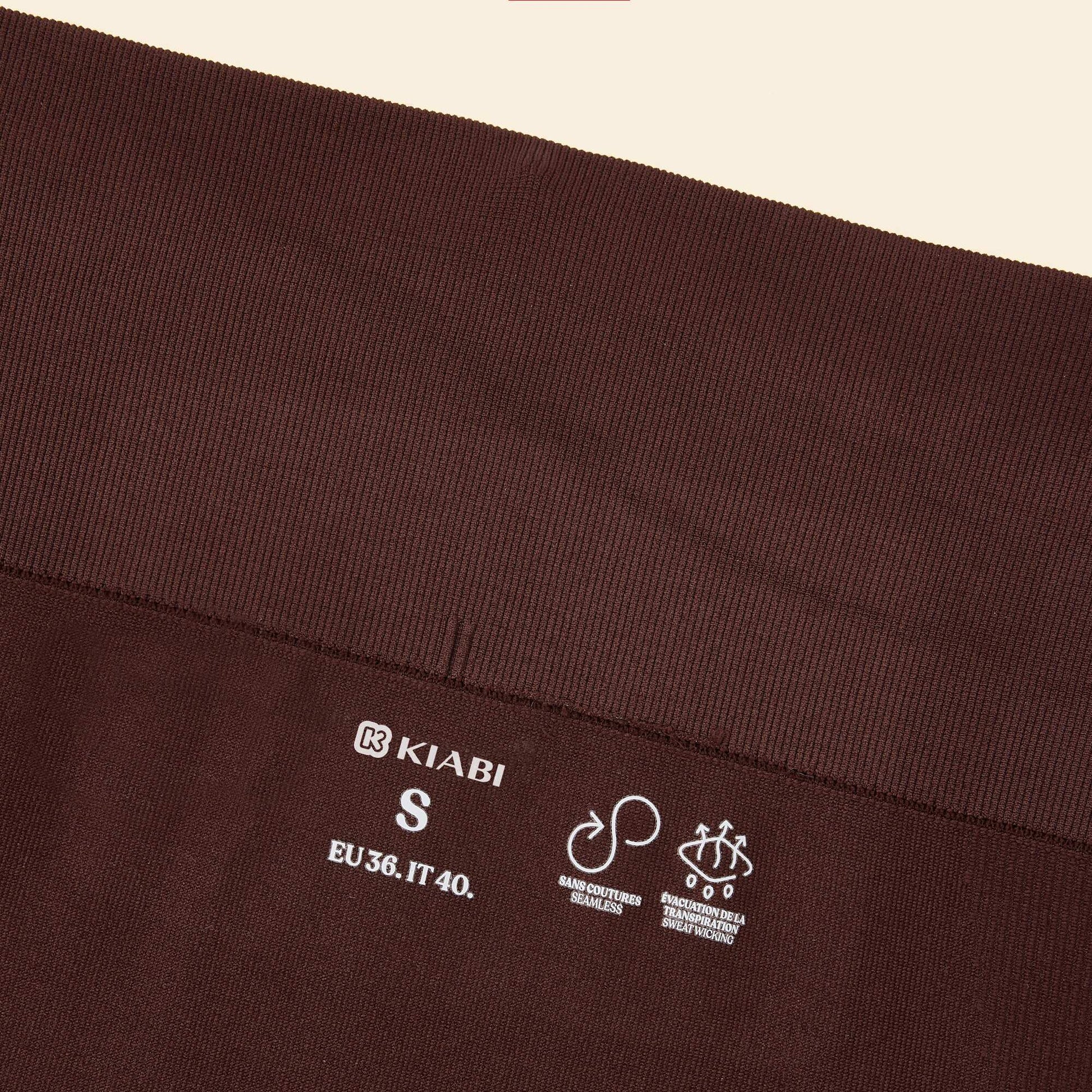 Ribbed Sports Leggings BROWN