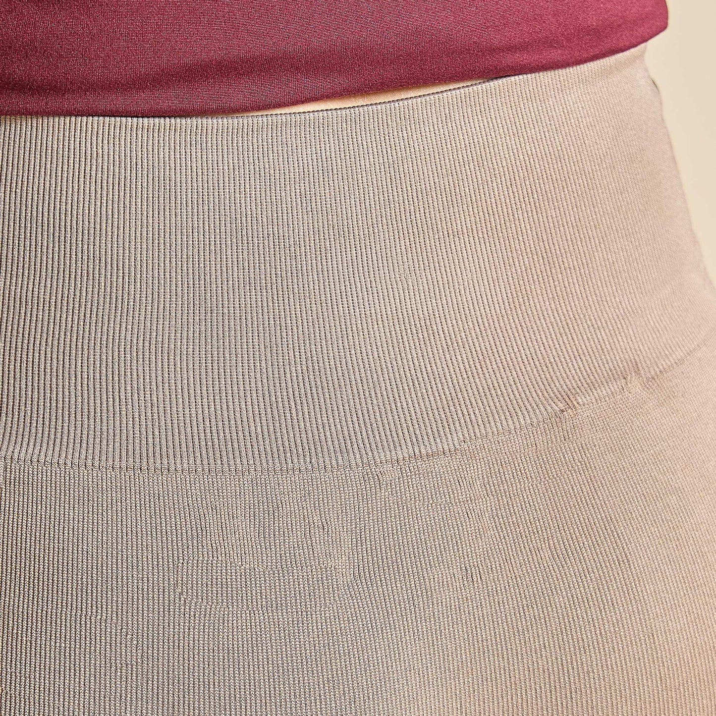 Ribbed Sports Cycling Shorts BEIGE