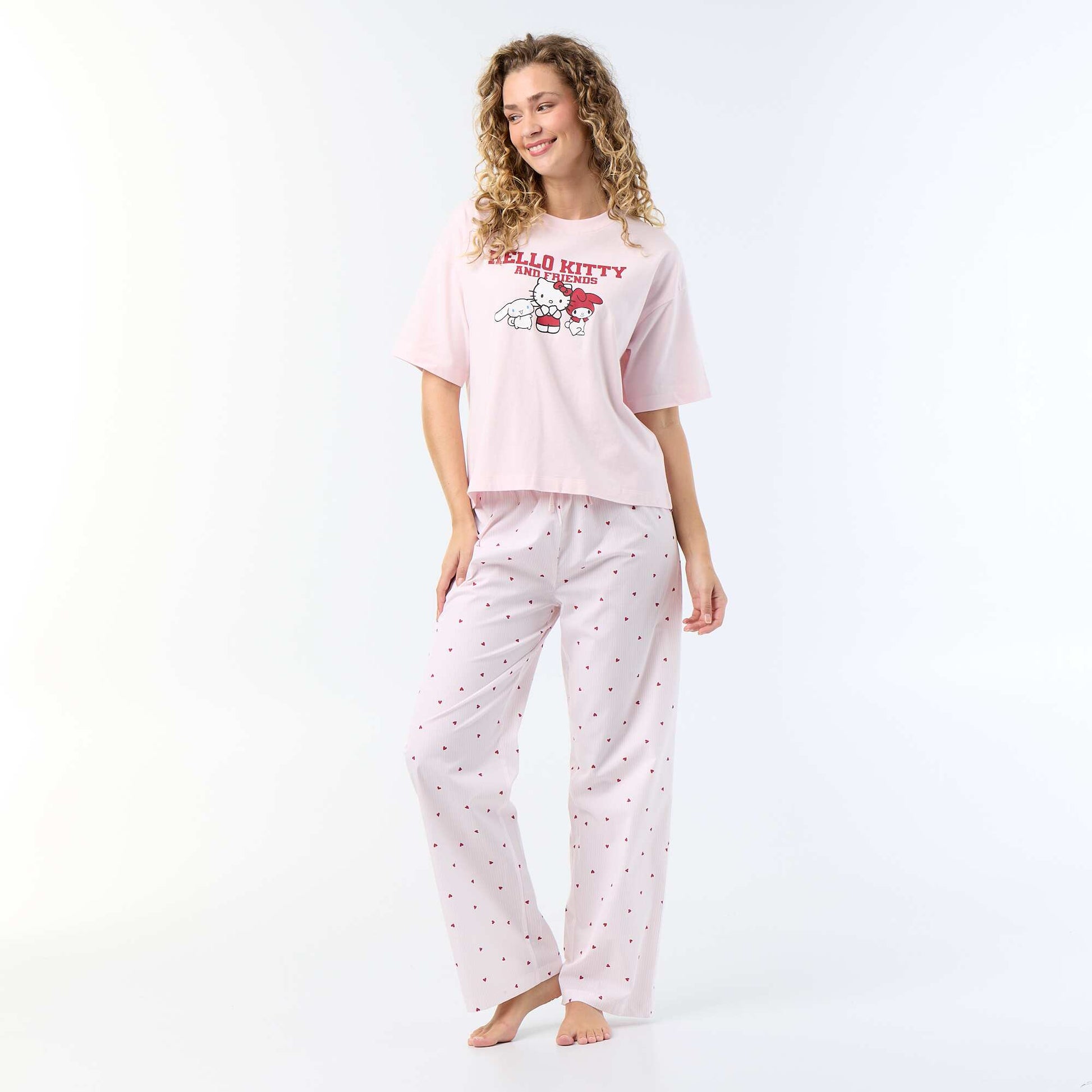 'Hello Kitty' Long Pyjamas - 2-Piece Set PINK