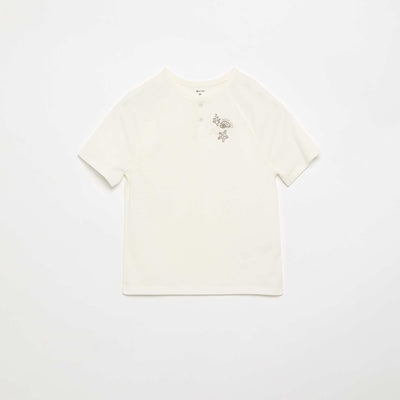 Embroidered Short-Sleeved T-shirt WHITE