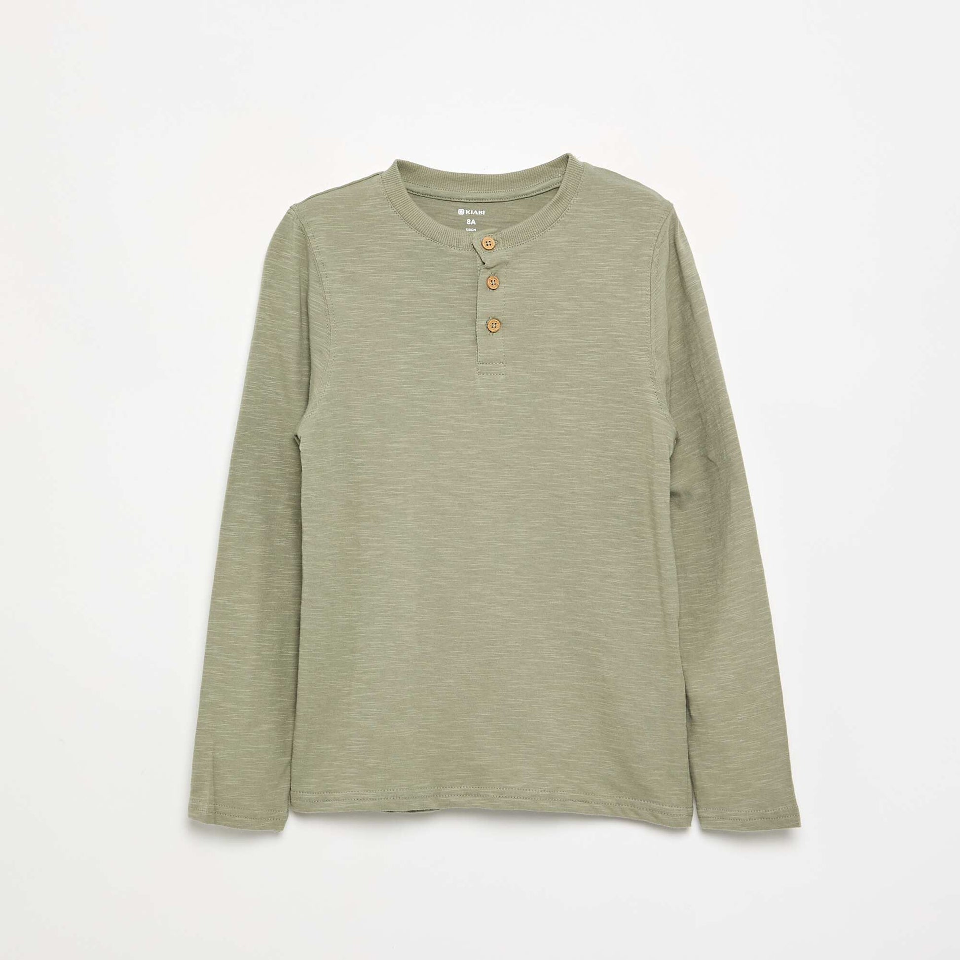 Basic Henley T-shirt GREEN