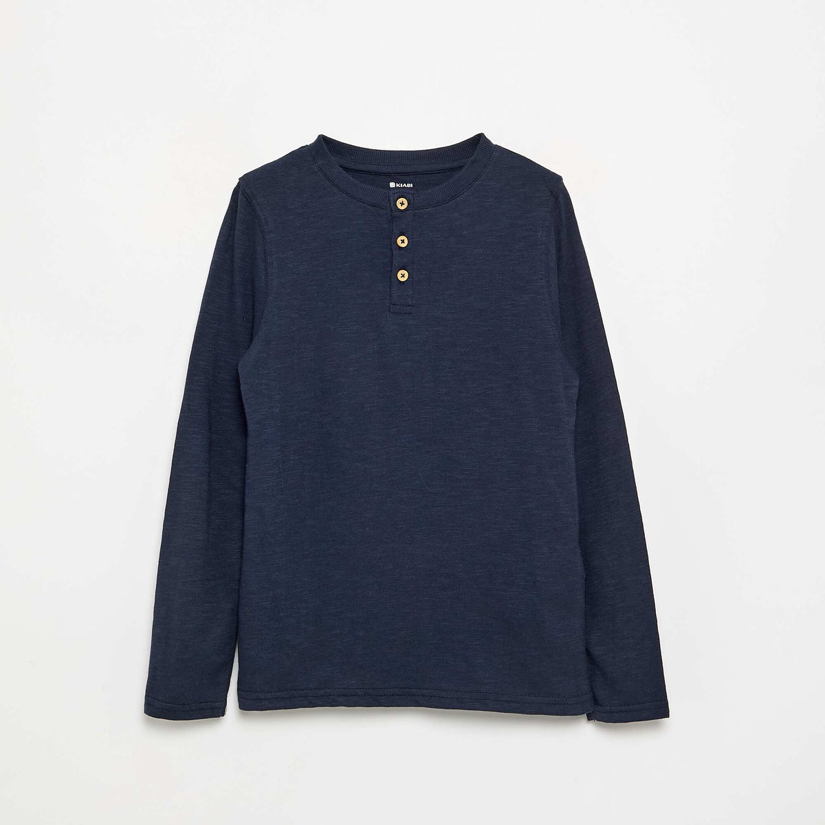 Basic Henley T-shirt BLUE