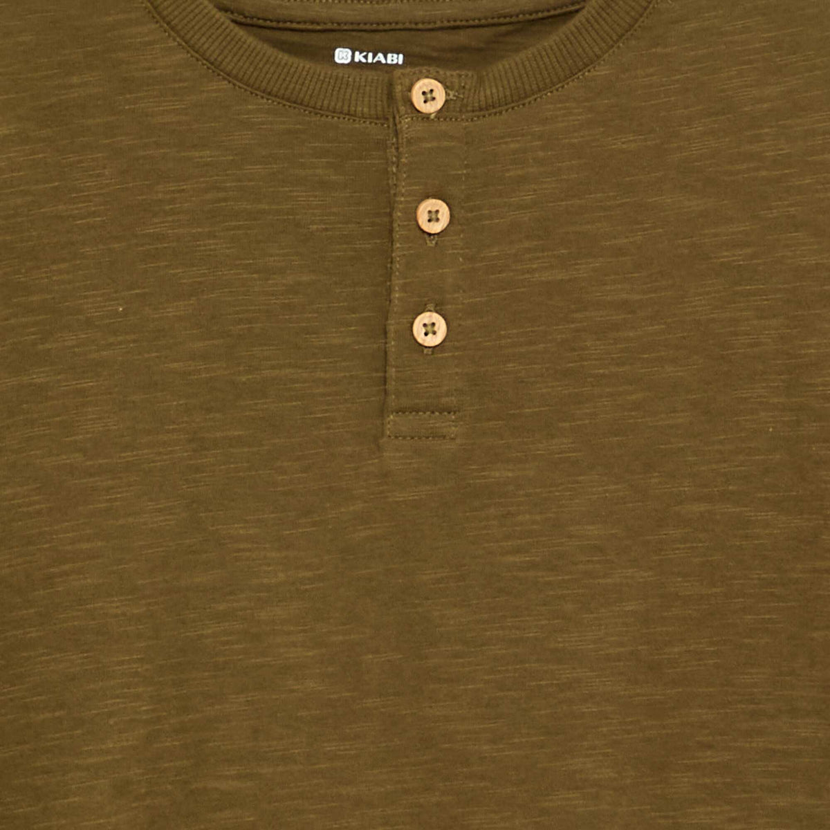 Basic Henley T-shirt GREEN