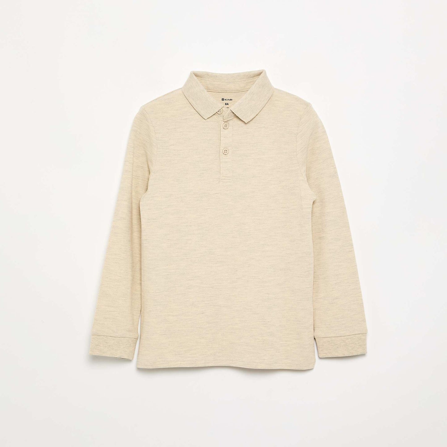 Long-sleeved polo shirt BEIGE
