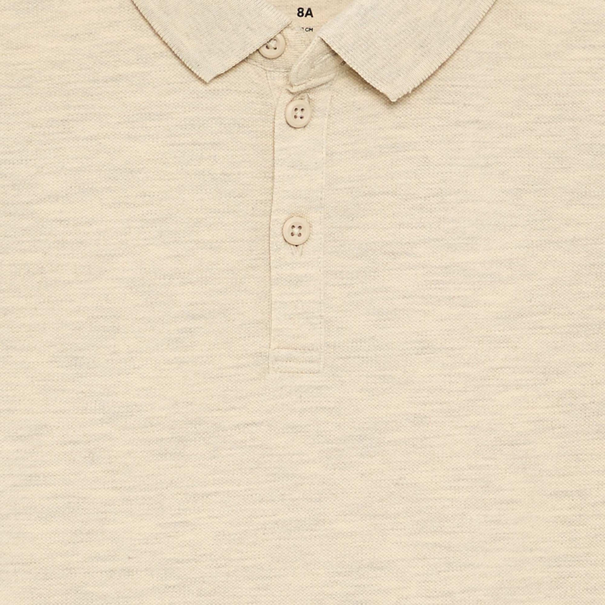 Long-sleeved polo shirt BEIGE