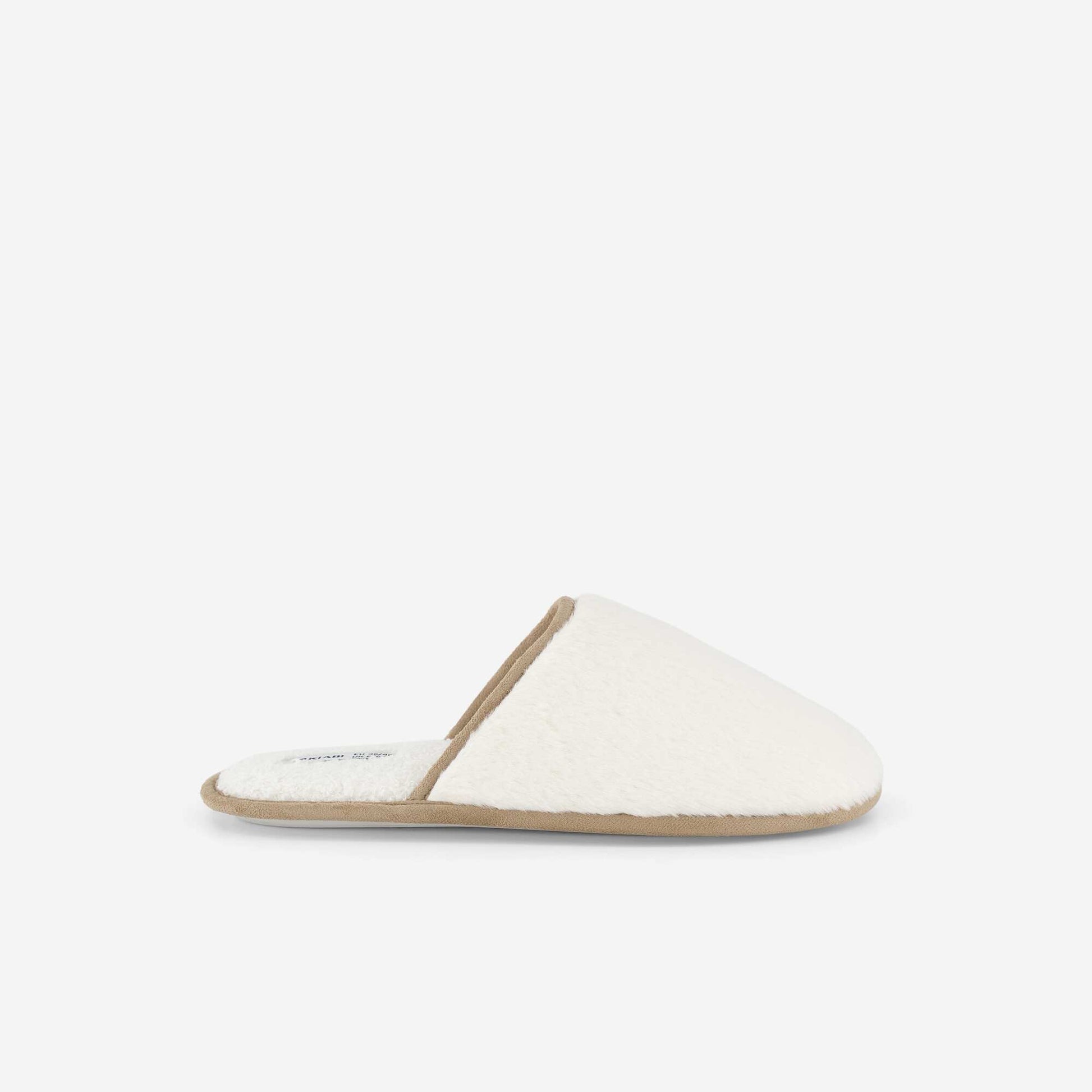 Faux Fur Mule Slippers BEIGE