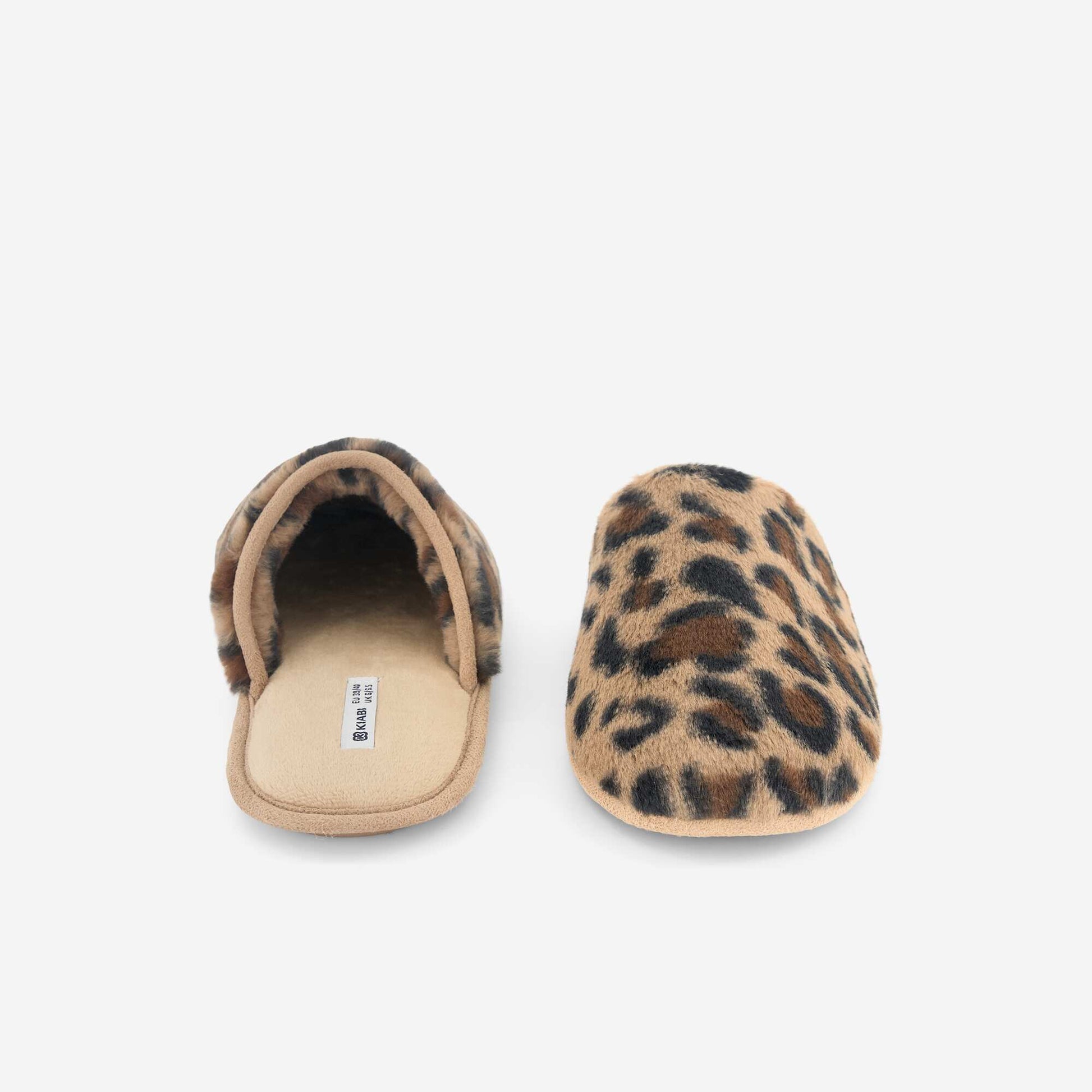 Faux Fur Mule Slippers BROWN