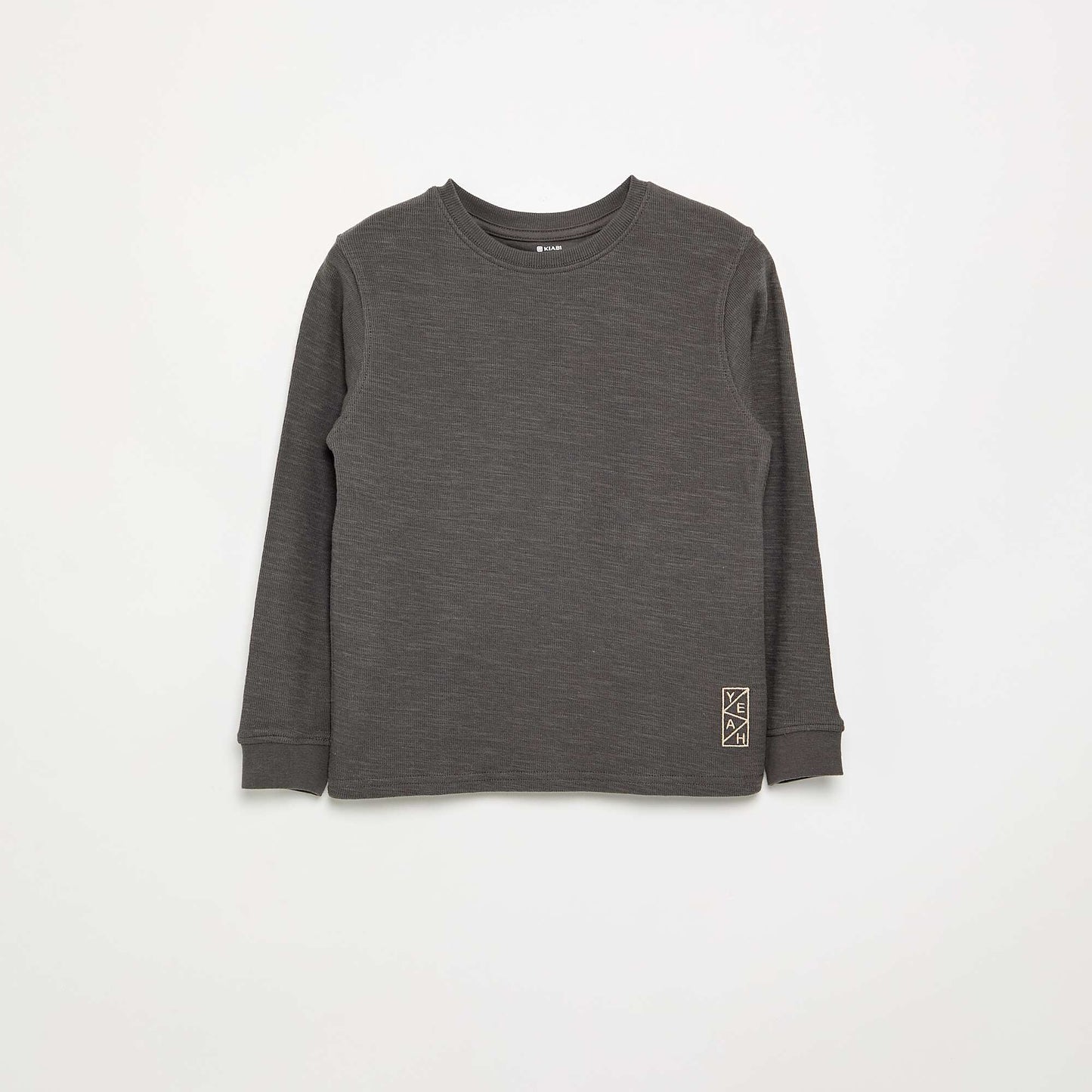 Plain long-sleeved sweater GREY