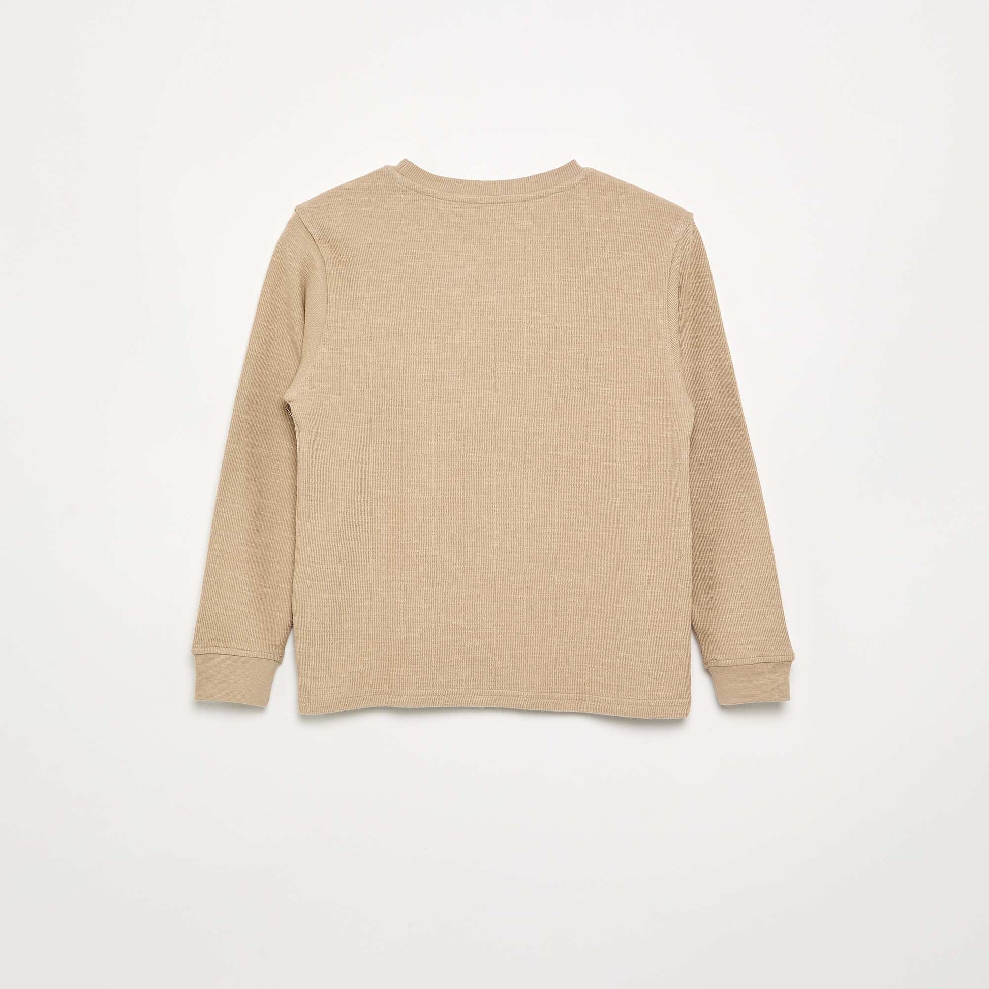 Plain long-sleeved sweater BEIGE