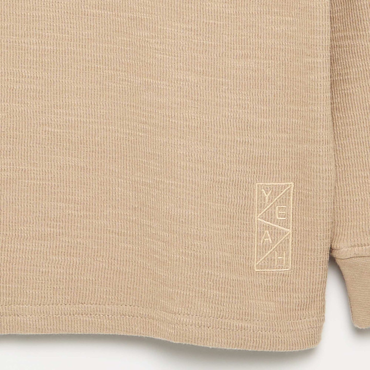 Plain long-sleeved sweater BEIGE