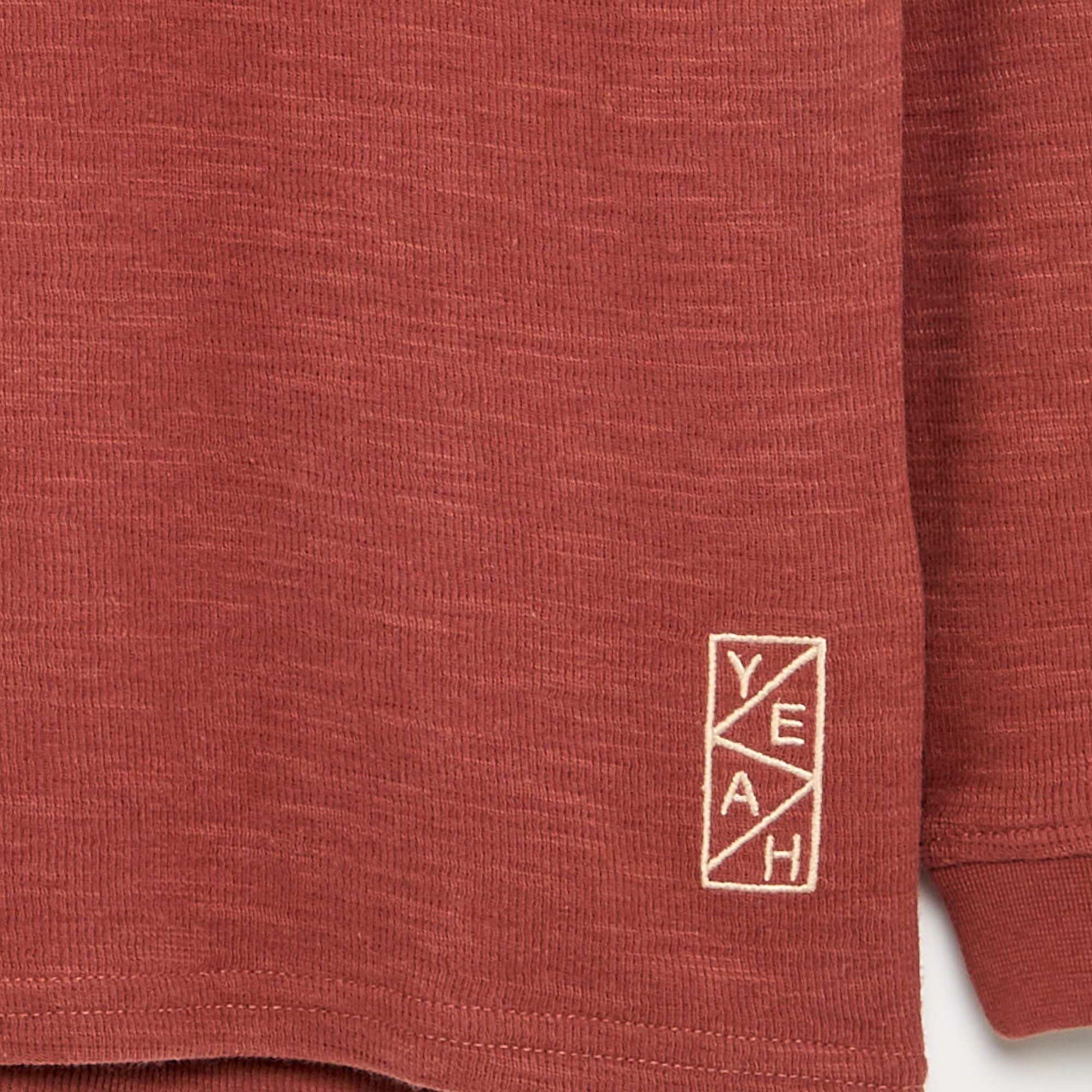 Plain long-sleeved sweater RED