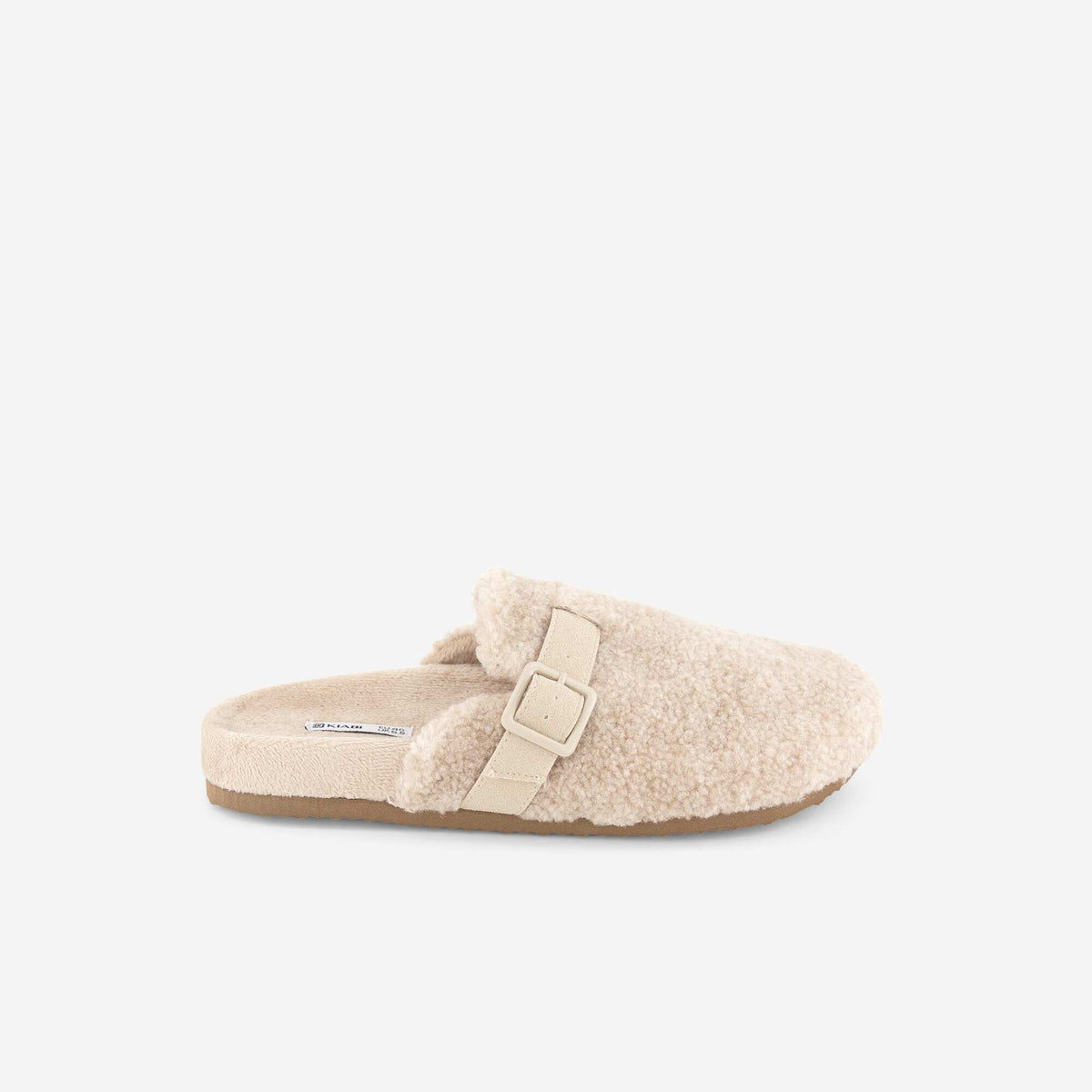 Fleece-lined mule slippers BEIGE