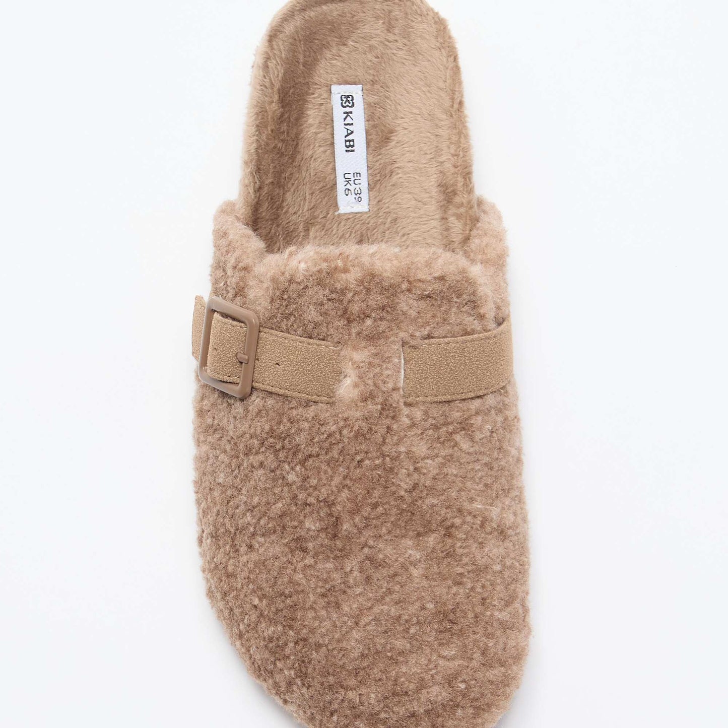 Fleece-lined mule slippers BROWN